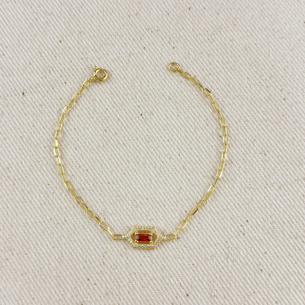 Gold Vermeil 18k Fancy Birthstone Bracelet
