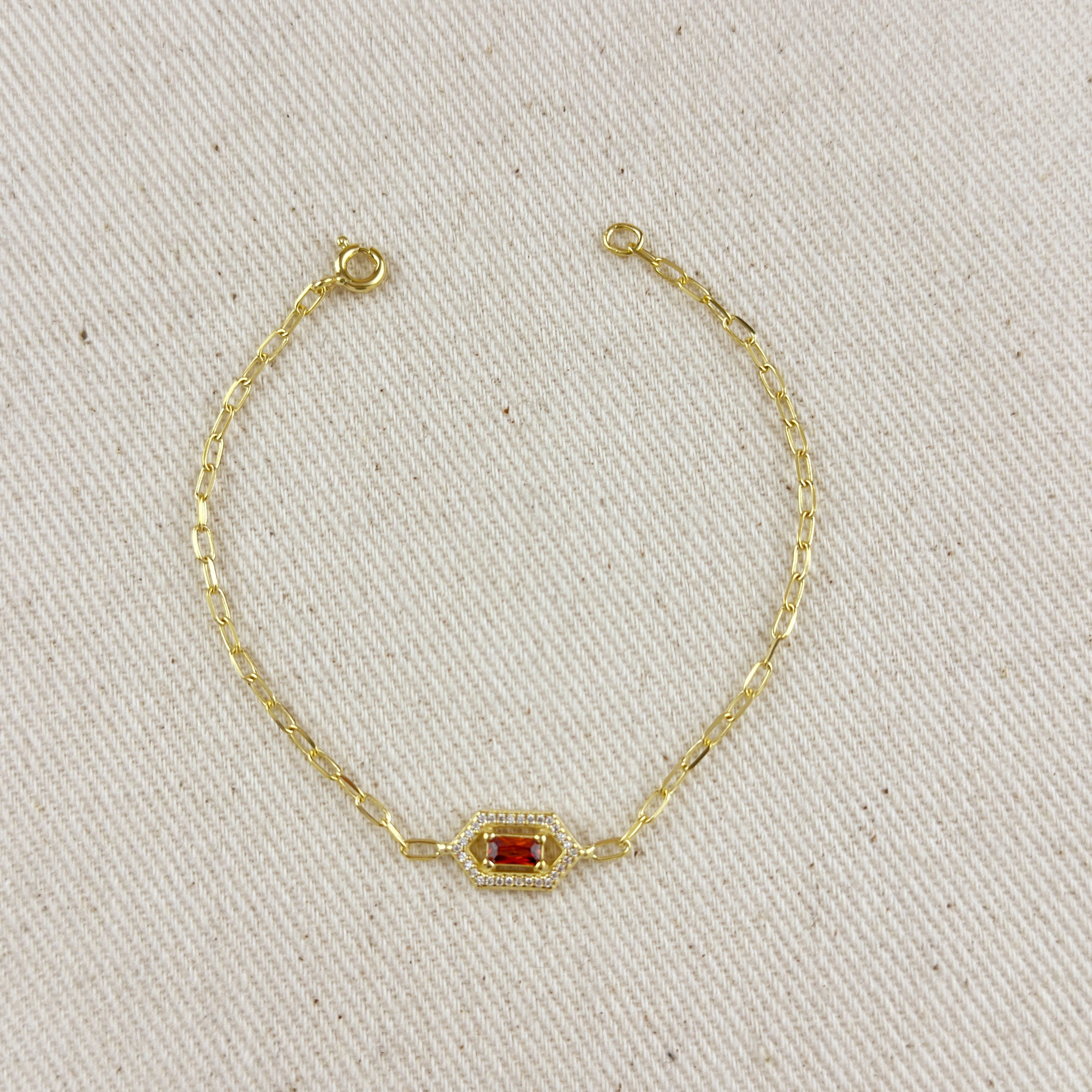 Gold Vermeil 18k Fancy Birthstone Bracelet