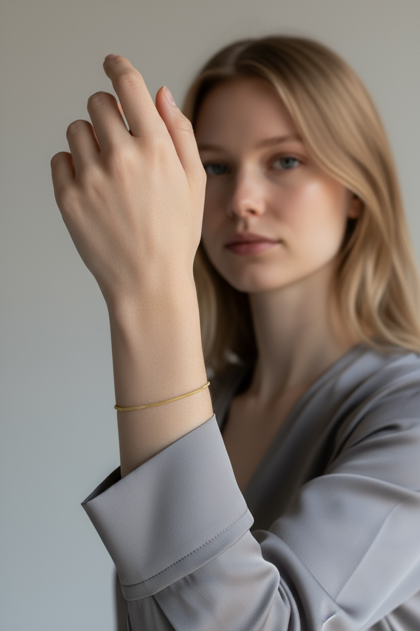 Gold Filled 18k 2mm Square Rope Chain Bracelet