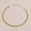 Double Curb Chain Anklet 18k Gold Filled 4mm