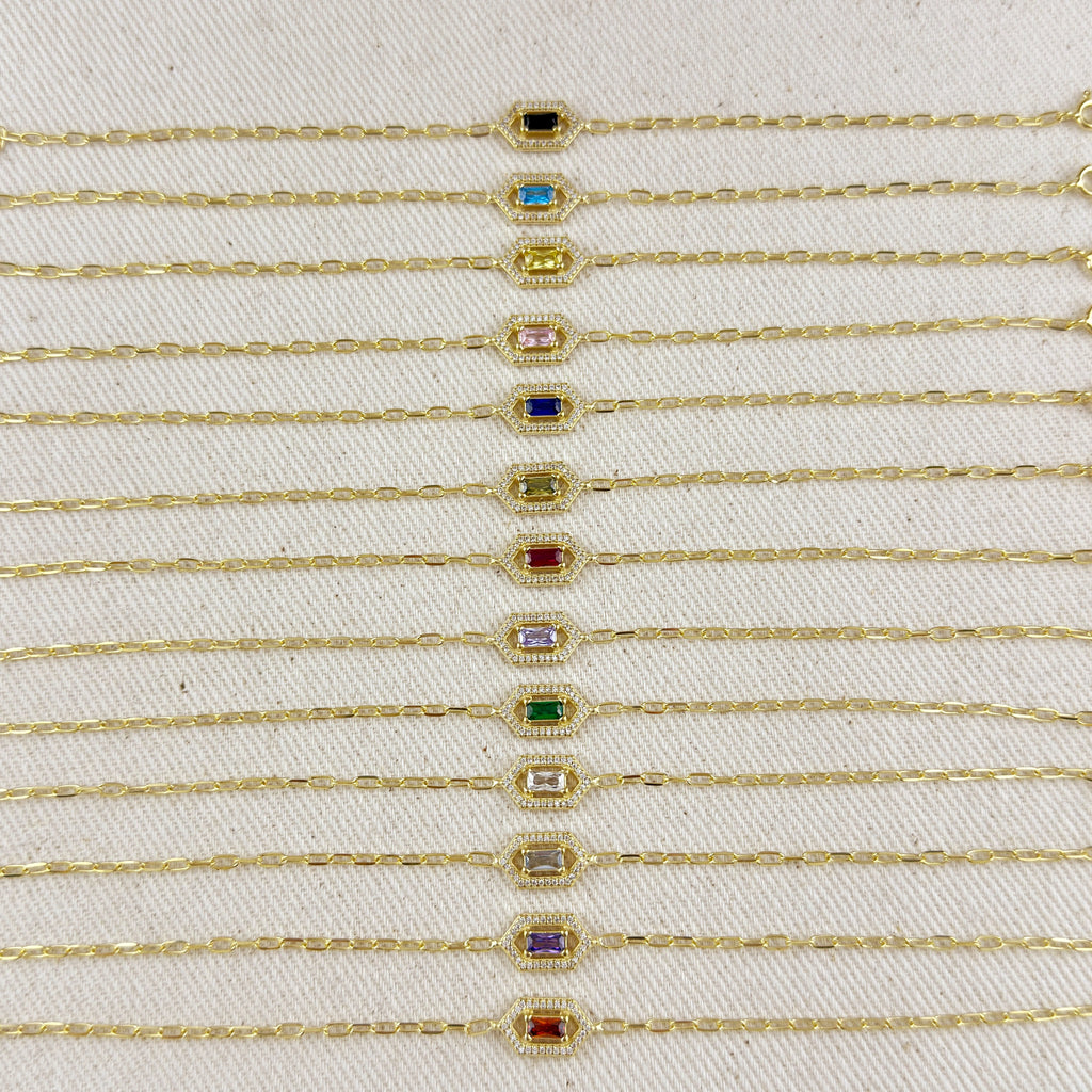 Gold Vermeil 18k Fancy Birthstone Bracelet