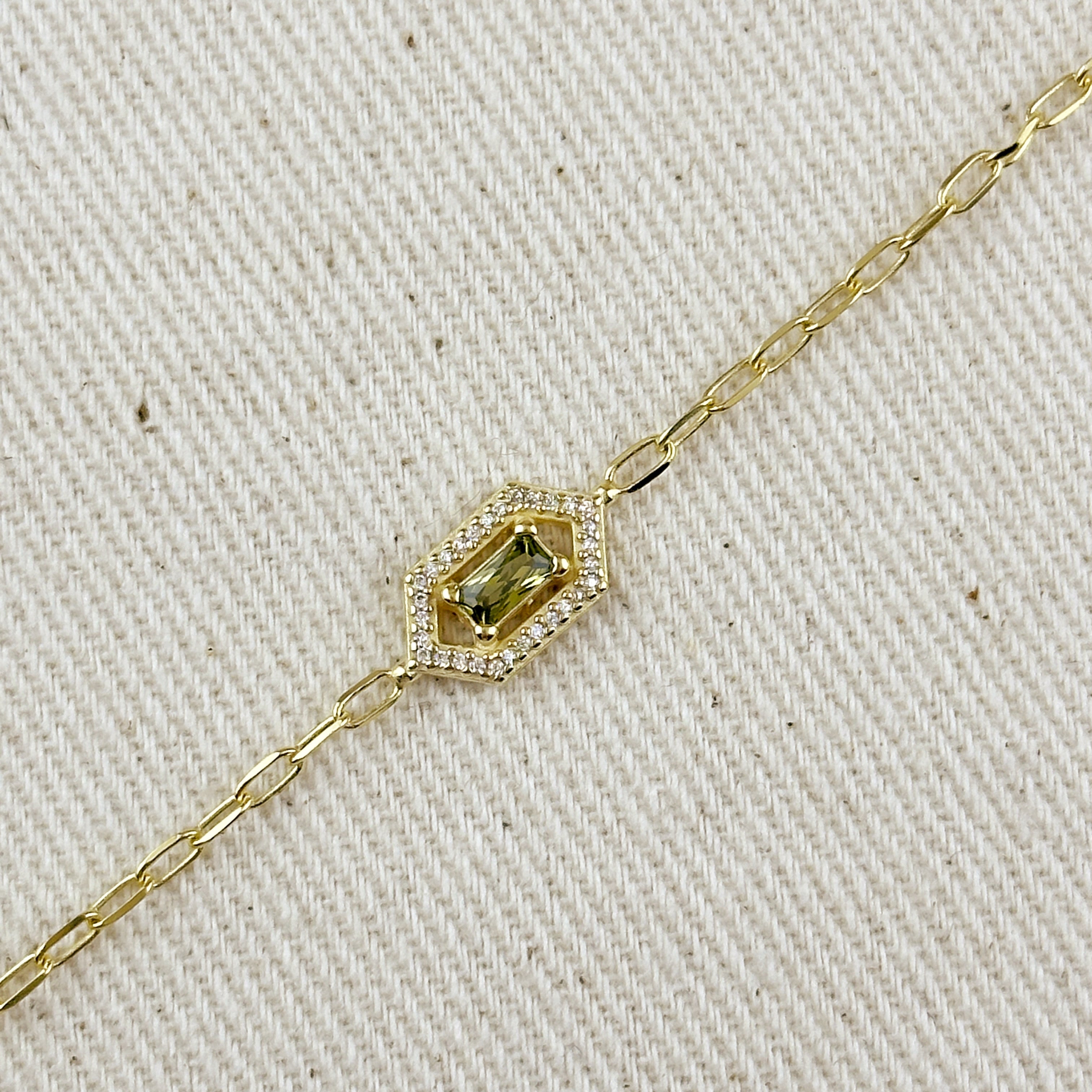 Gold Vermeil 18k Fancy Birthstone Bracelet