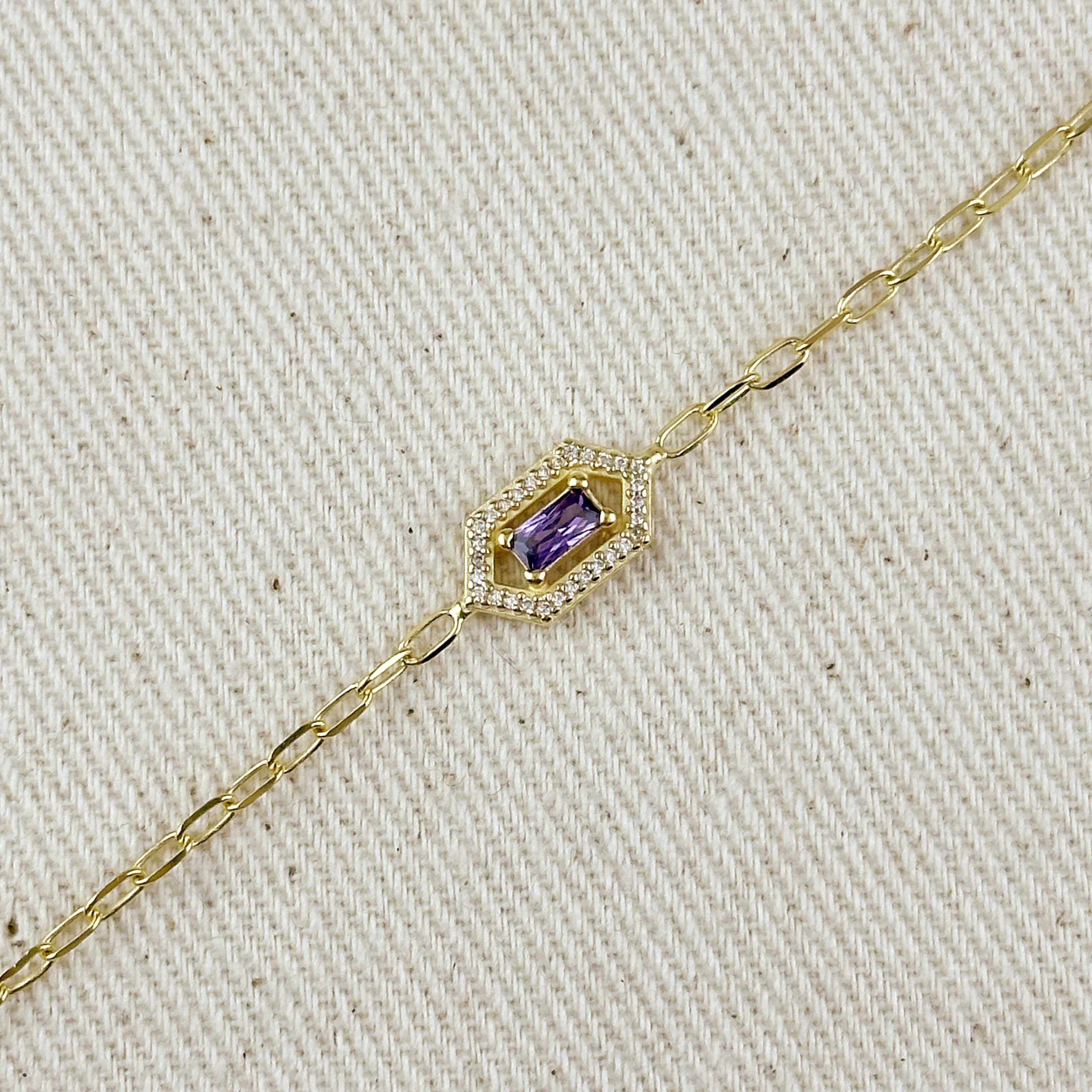 Gold Vermeil 18k Fancy Birthstone Bracelet