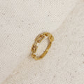 Gold Filled 18k Chain Link CZ Ring