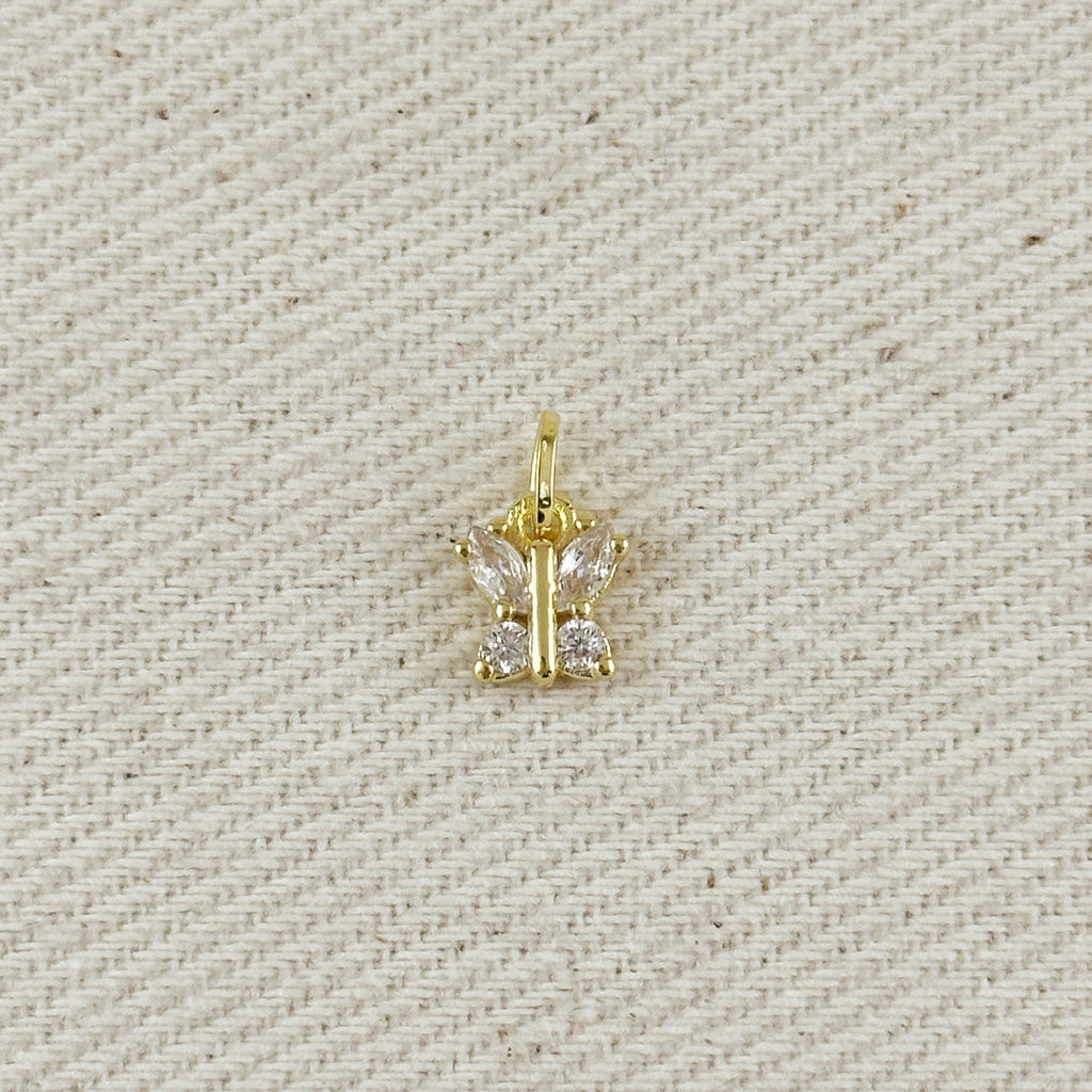 Charm 18k Gold Filled CZ Butterfly