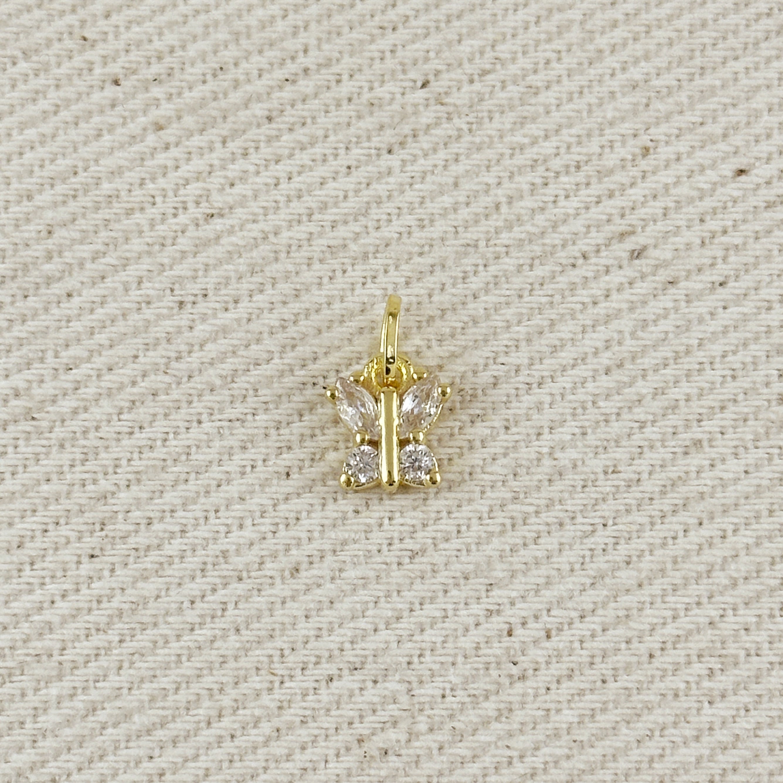Charm 18k Gold Filled CZ Butterfly