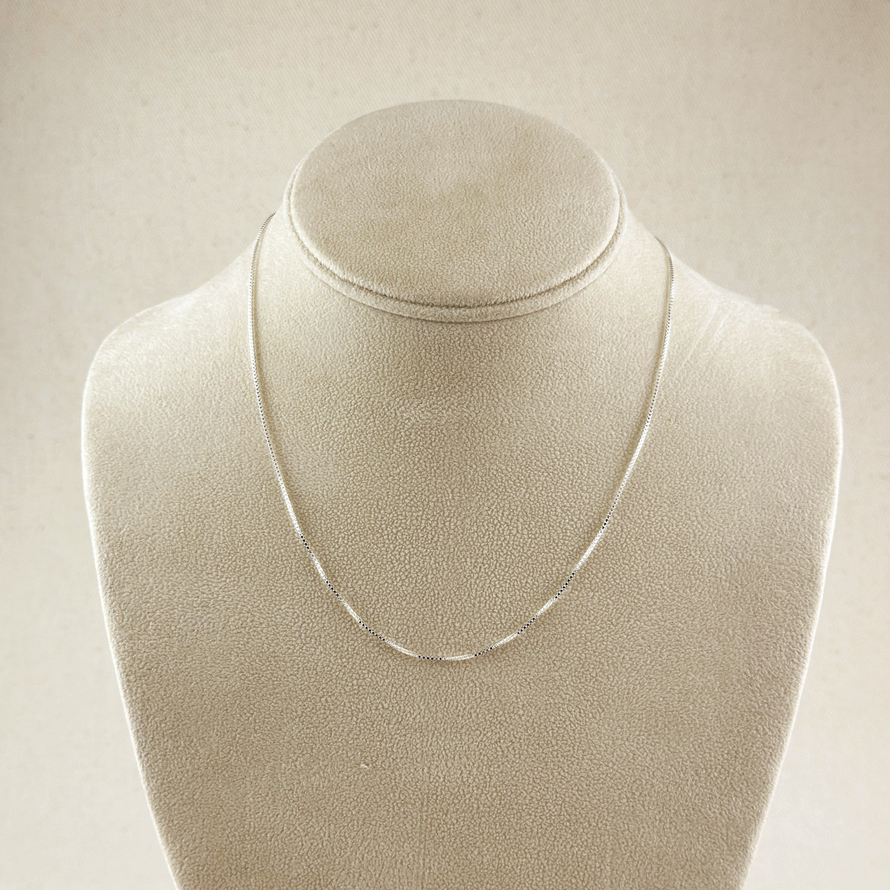 Silver Sterling  Box Chain 0.8mm Necklaces
