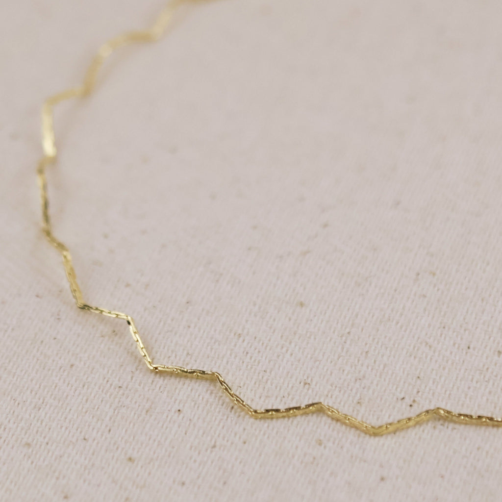 Anklet 18k Gold Filled Zig Zag