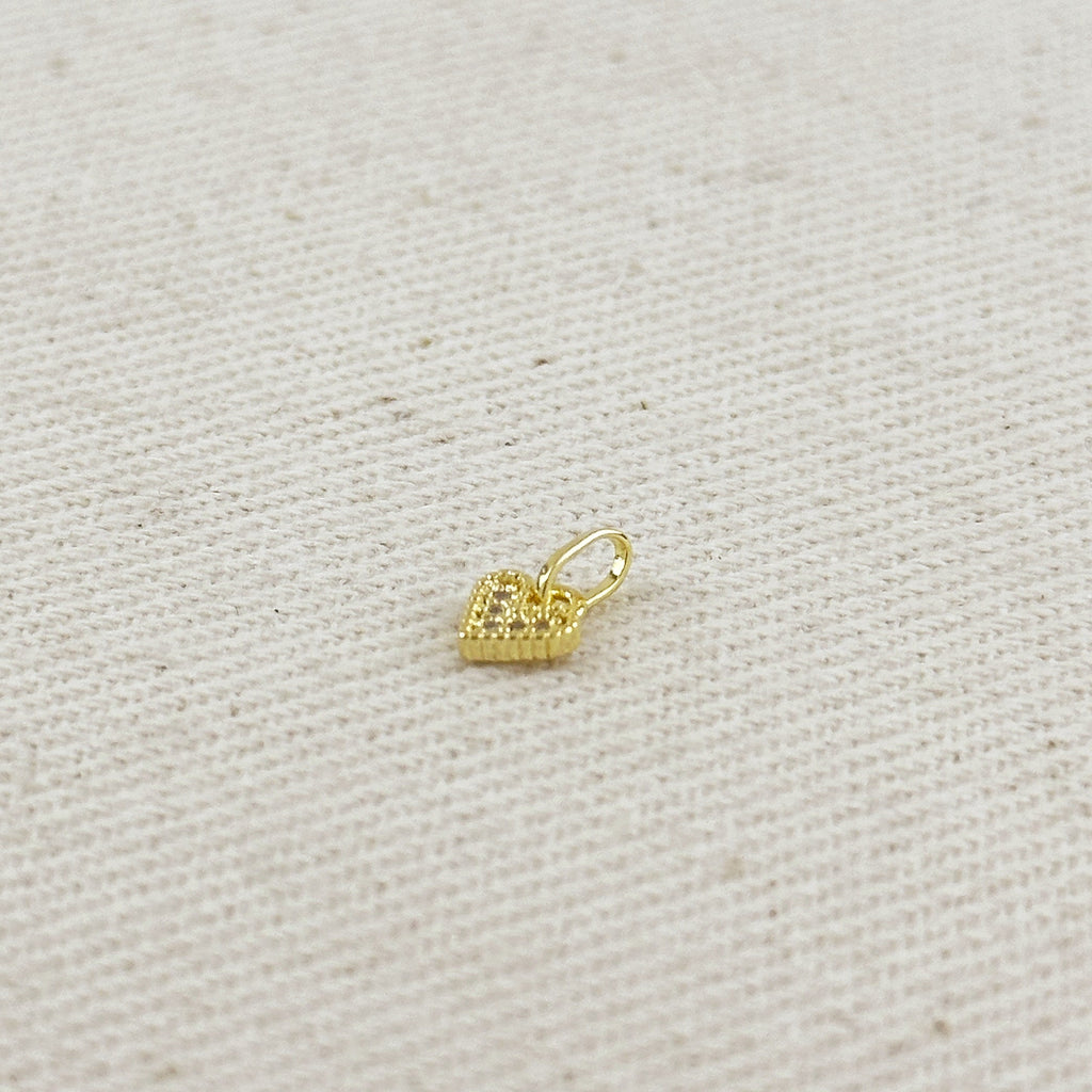 Charm 18k Gold Filled CZ Mini Heart