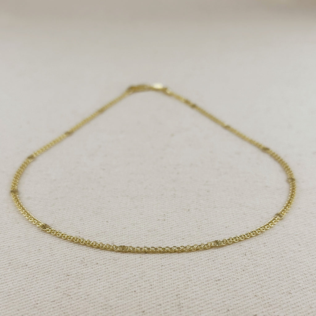 Gold Filled 2.5mm 18k Mesh Chain with Diamond Cut Pressed Detail Necklace