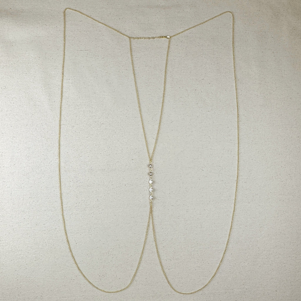 Chain 18k Gold Filled Body With Bezel CZ Stones