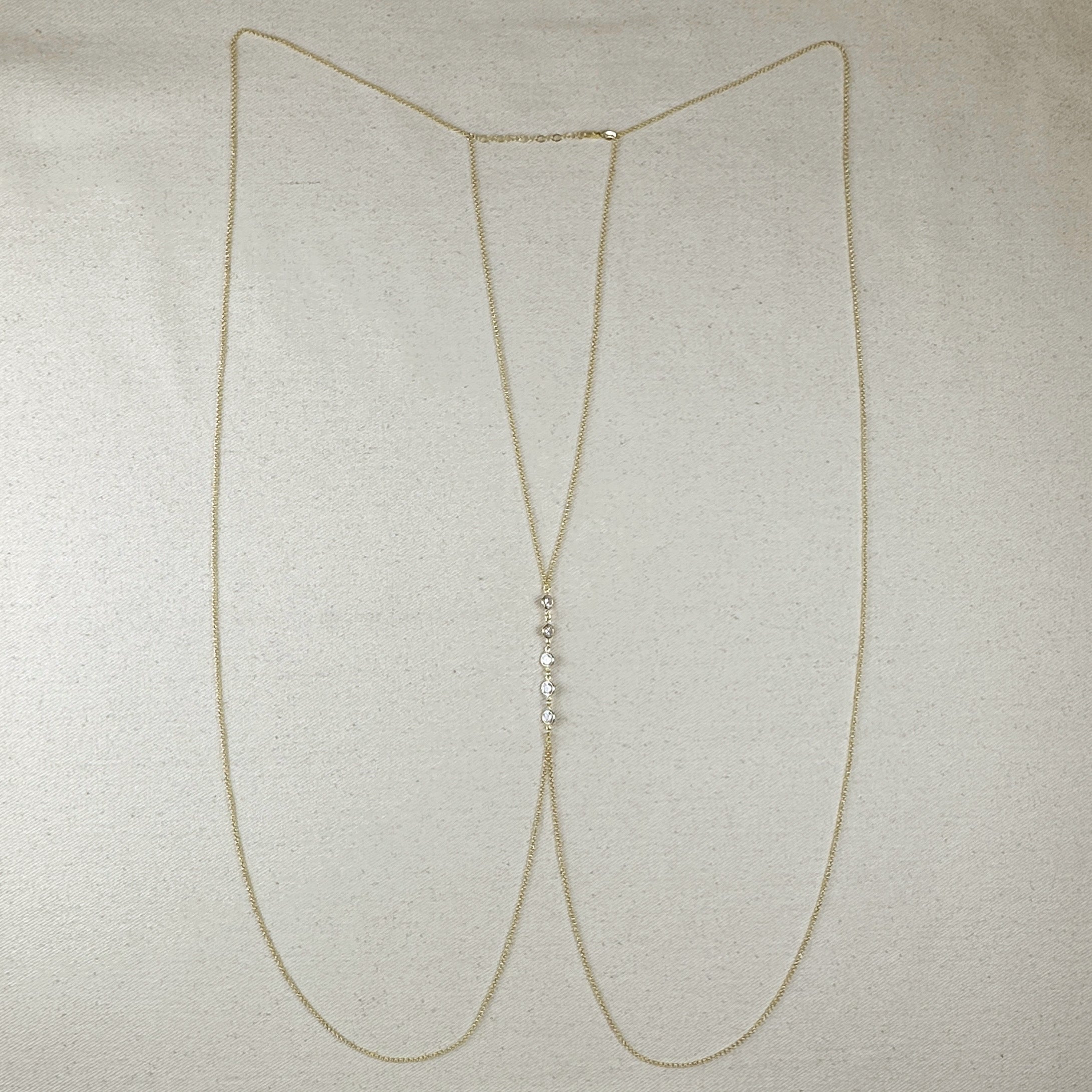 Chain 18k Gold Filled Body With Bezel CZ Stones