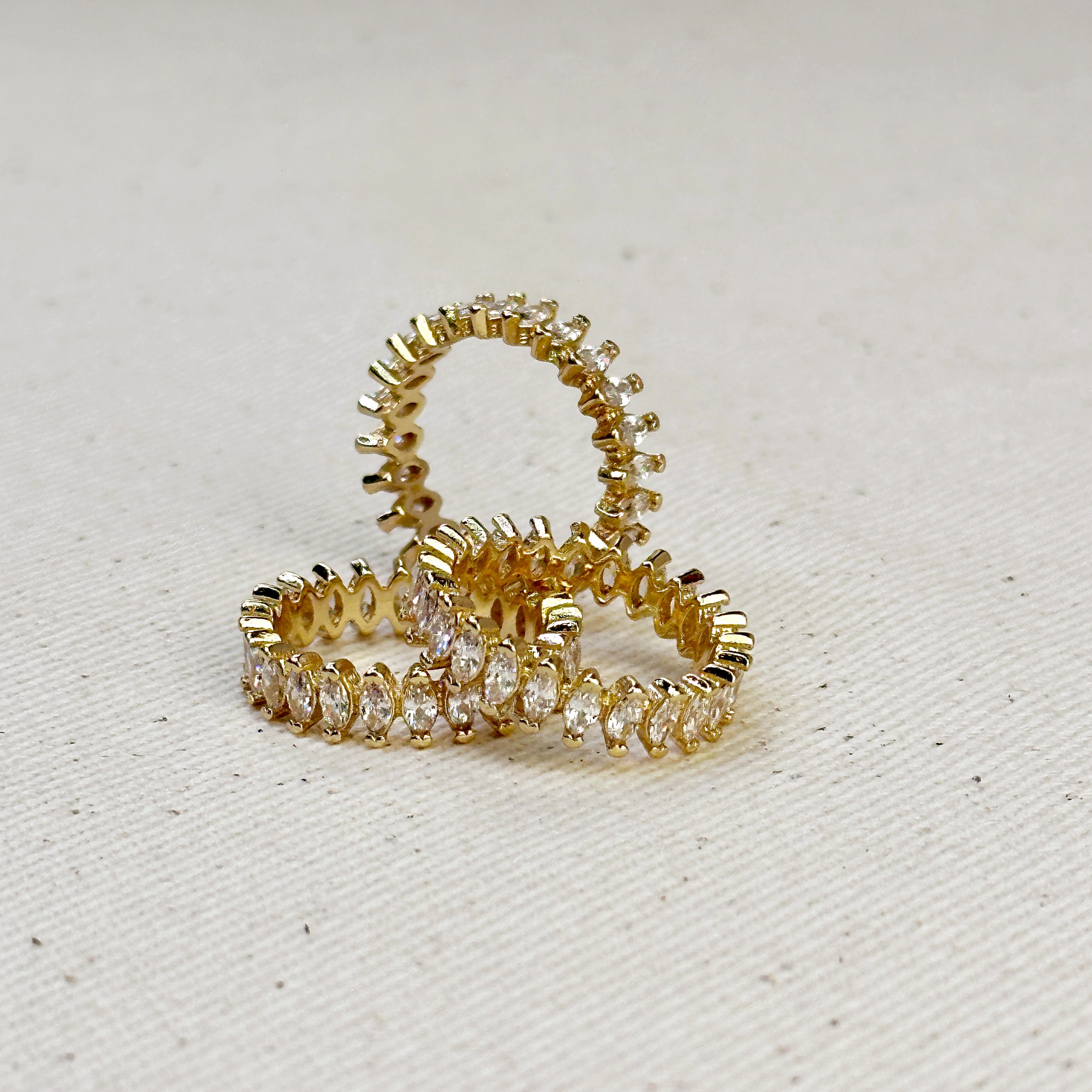 Gold Filled 18k Marquise Eternity Band Ring