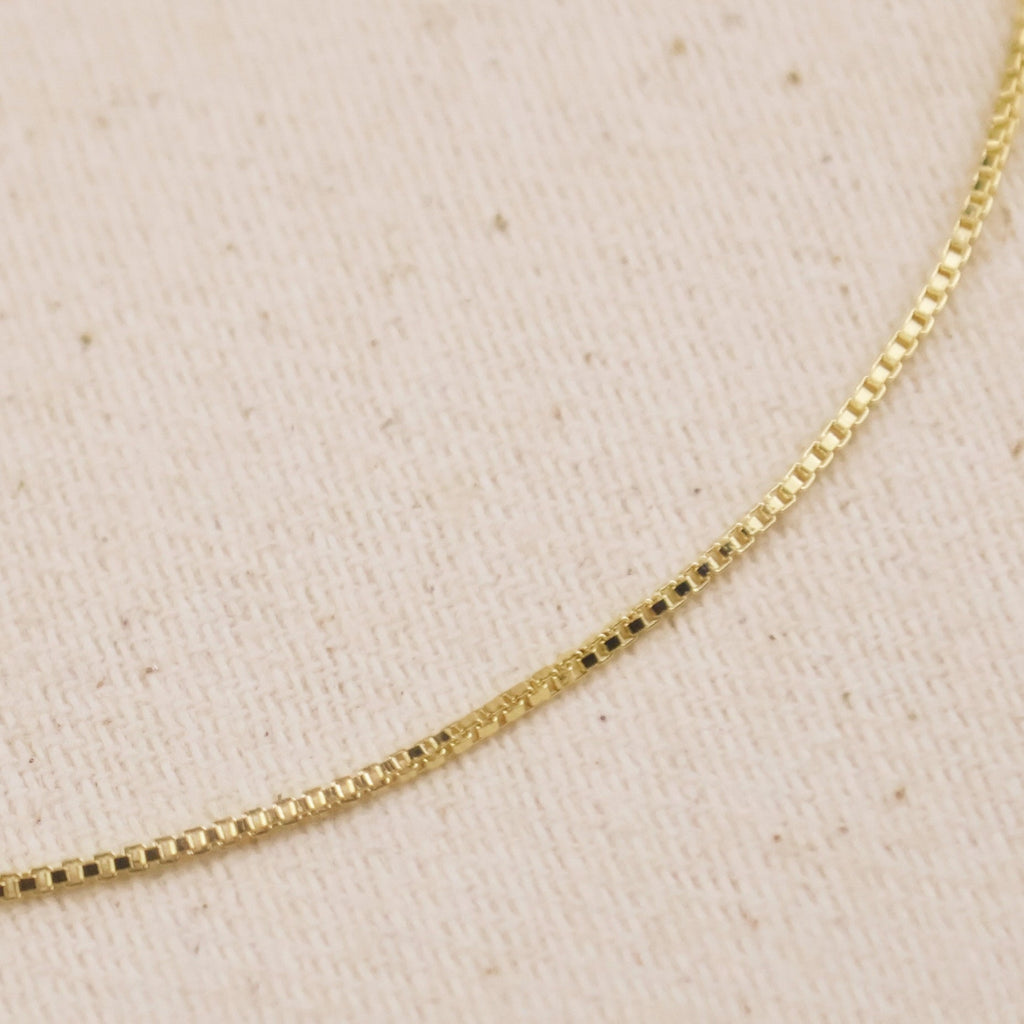 Box Anklet 18k Gold Filled 1mm