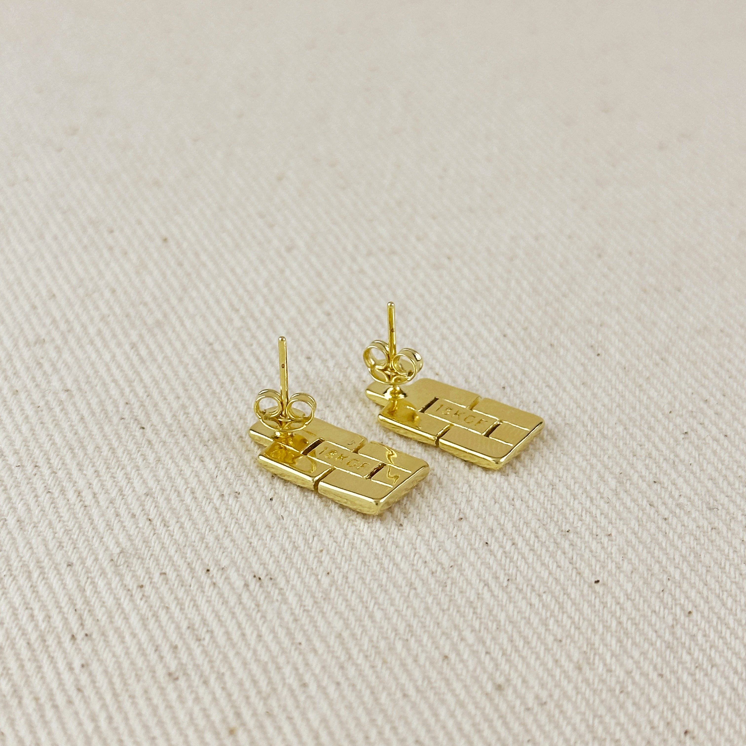 Gold Filled 18k Watch Band Drop Earrings