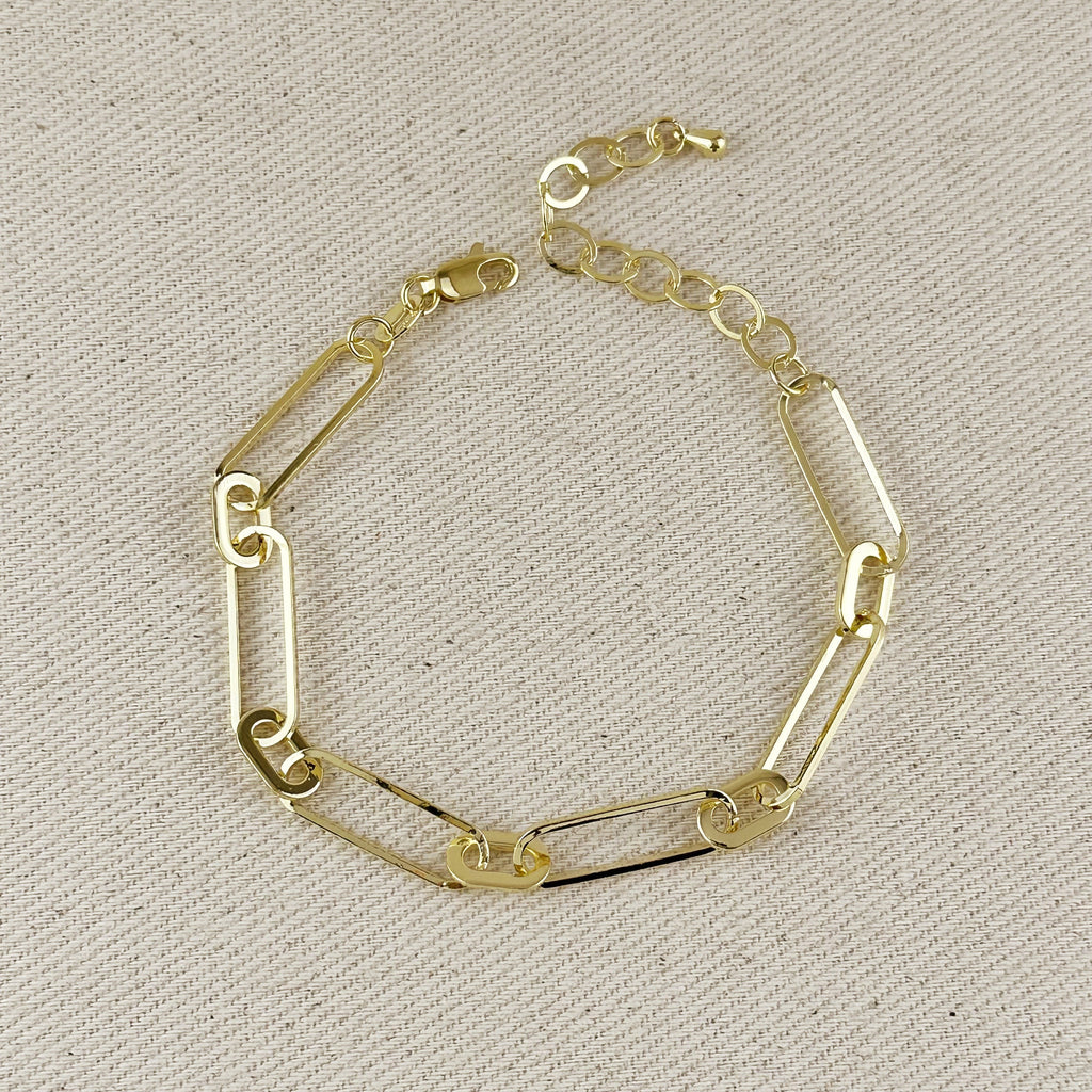 Bracelet 18k Gold Filled Oversized Paperclip