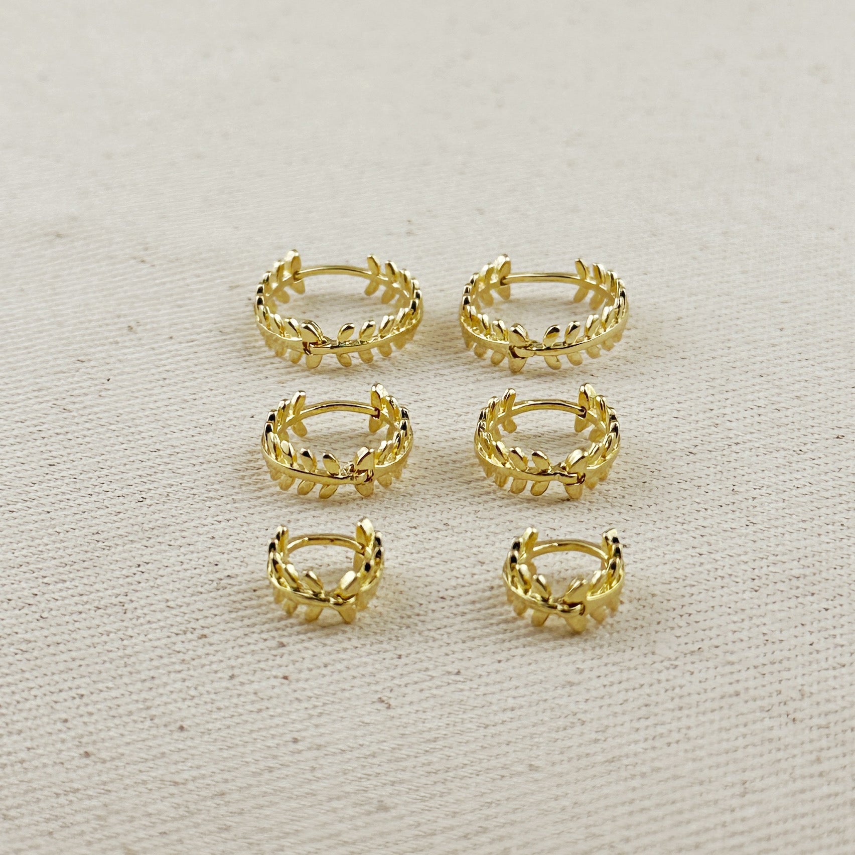 Gold Filled 18k Leaf Clicker Earrings