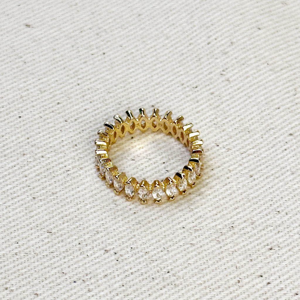 Gold Filled 18k Marquise Eternity Band Ring