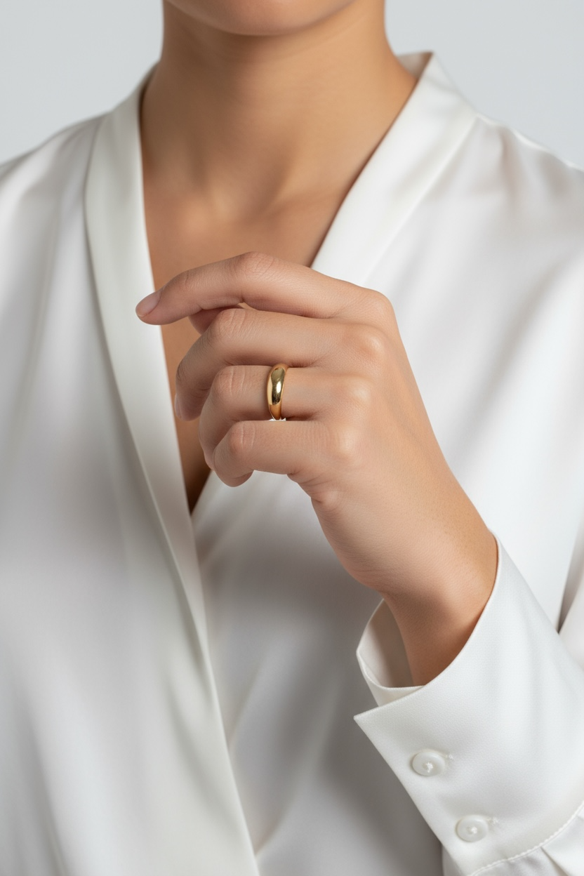 Gold Filled 18k Mini Polished Dome Ring