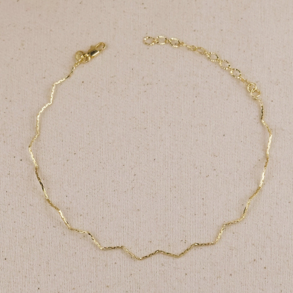 Anklet 18k Gold Filled Zig Zag