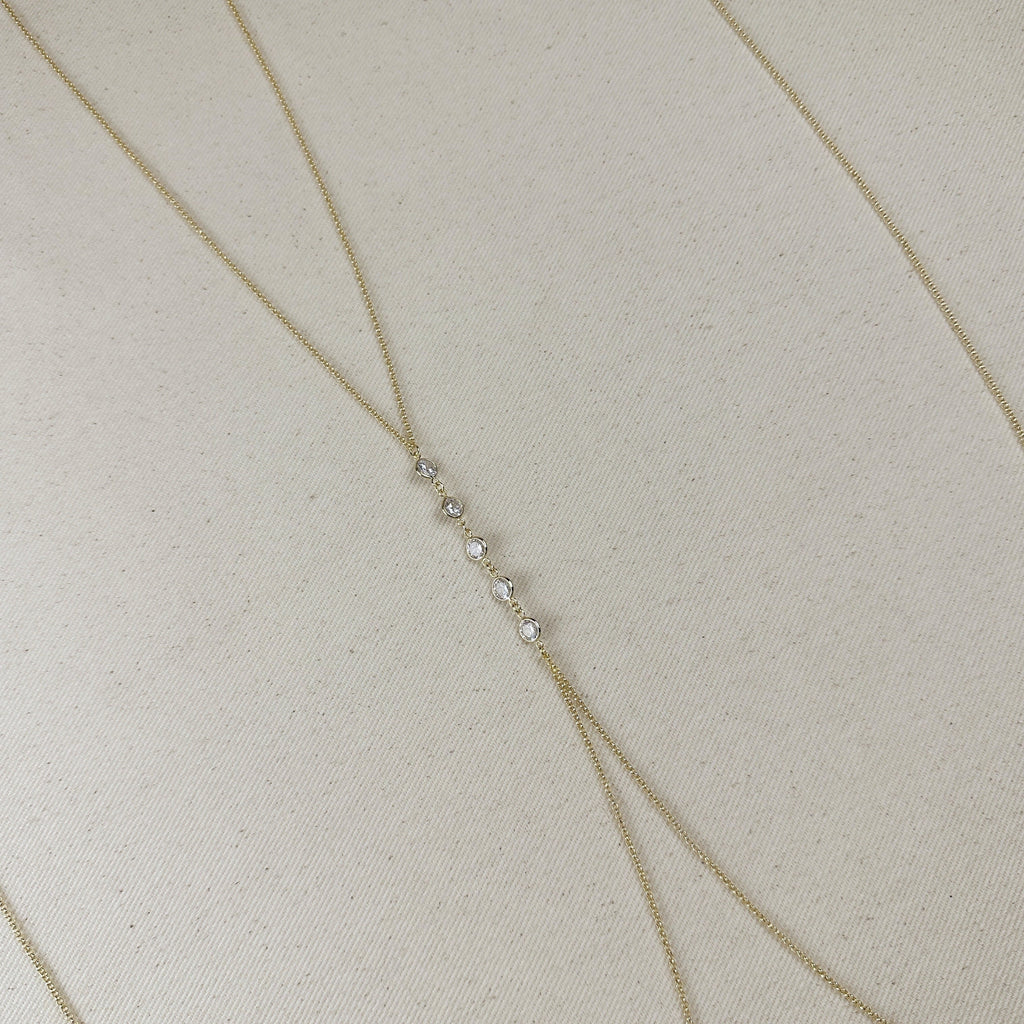 Chain 18k Gold Filled Body With Bezel CZ Stones