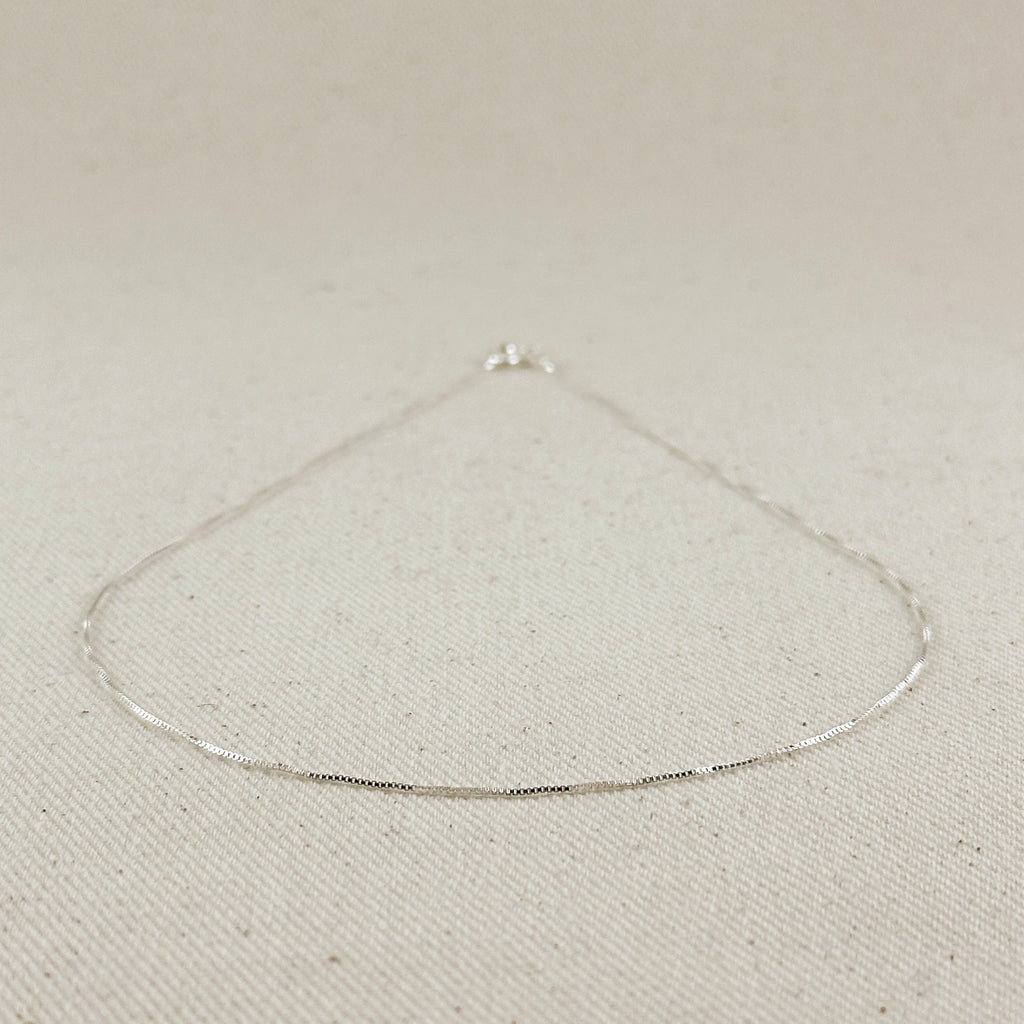 Silver Sterling Box Chain 0.6mm Necklaces