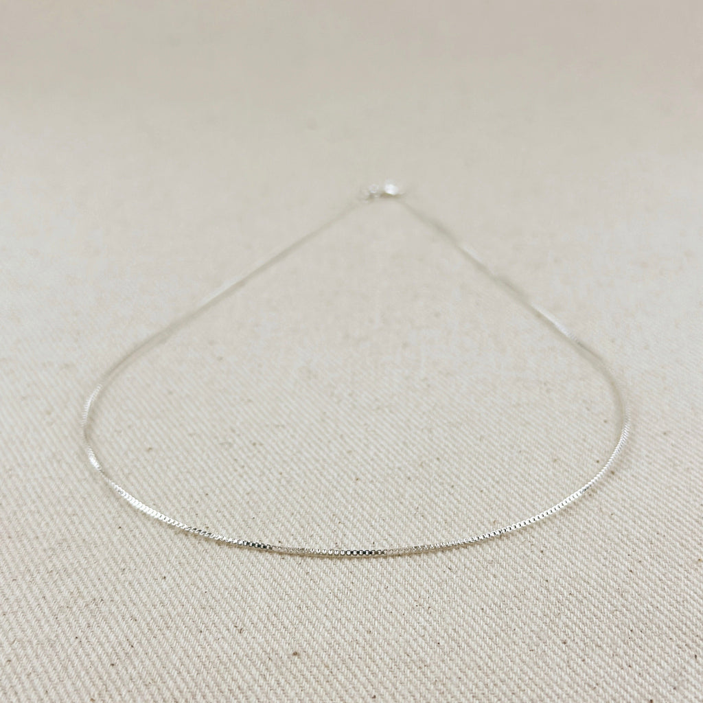 Silver Sterling  Box Chain 0.8mm Necklaces