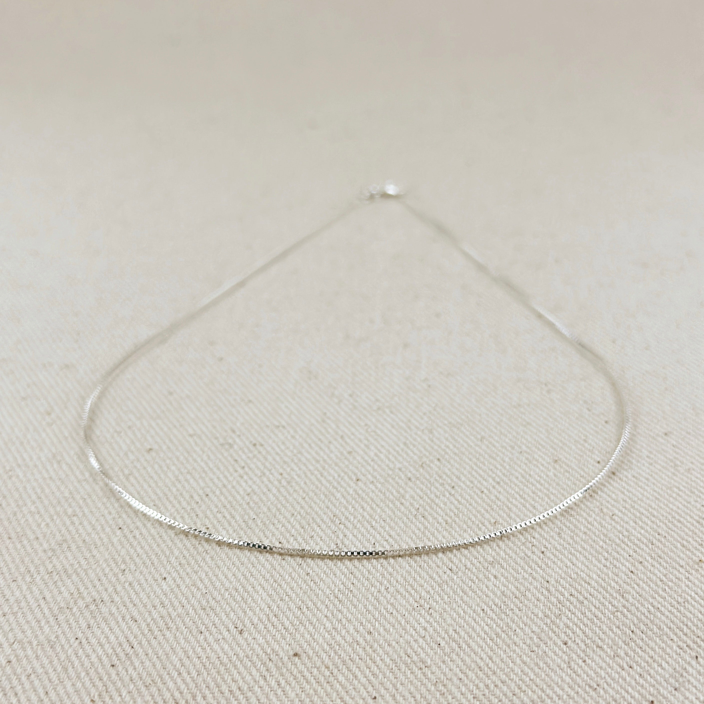 Silver Sterling  Box Chain 0.8mm Necklaces