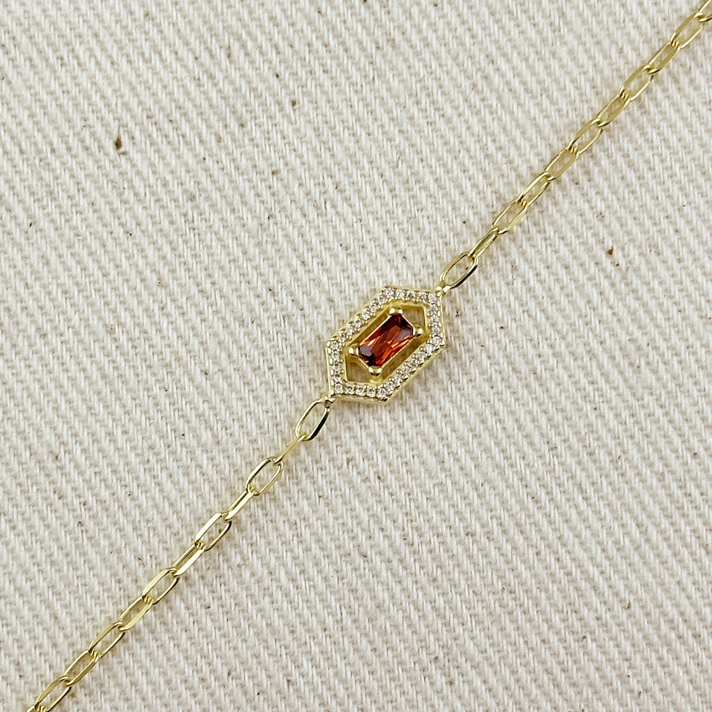 Gold Vermeil 18k Fancy Birthstone Bracelet