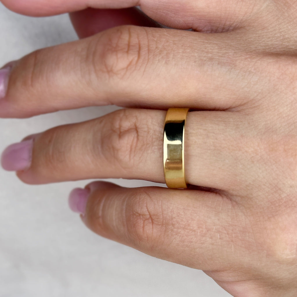 Ring 18k Gold Filled Polished Flat Band