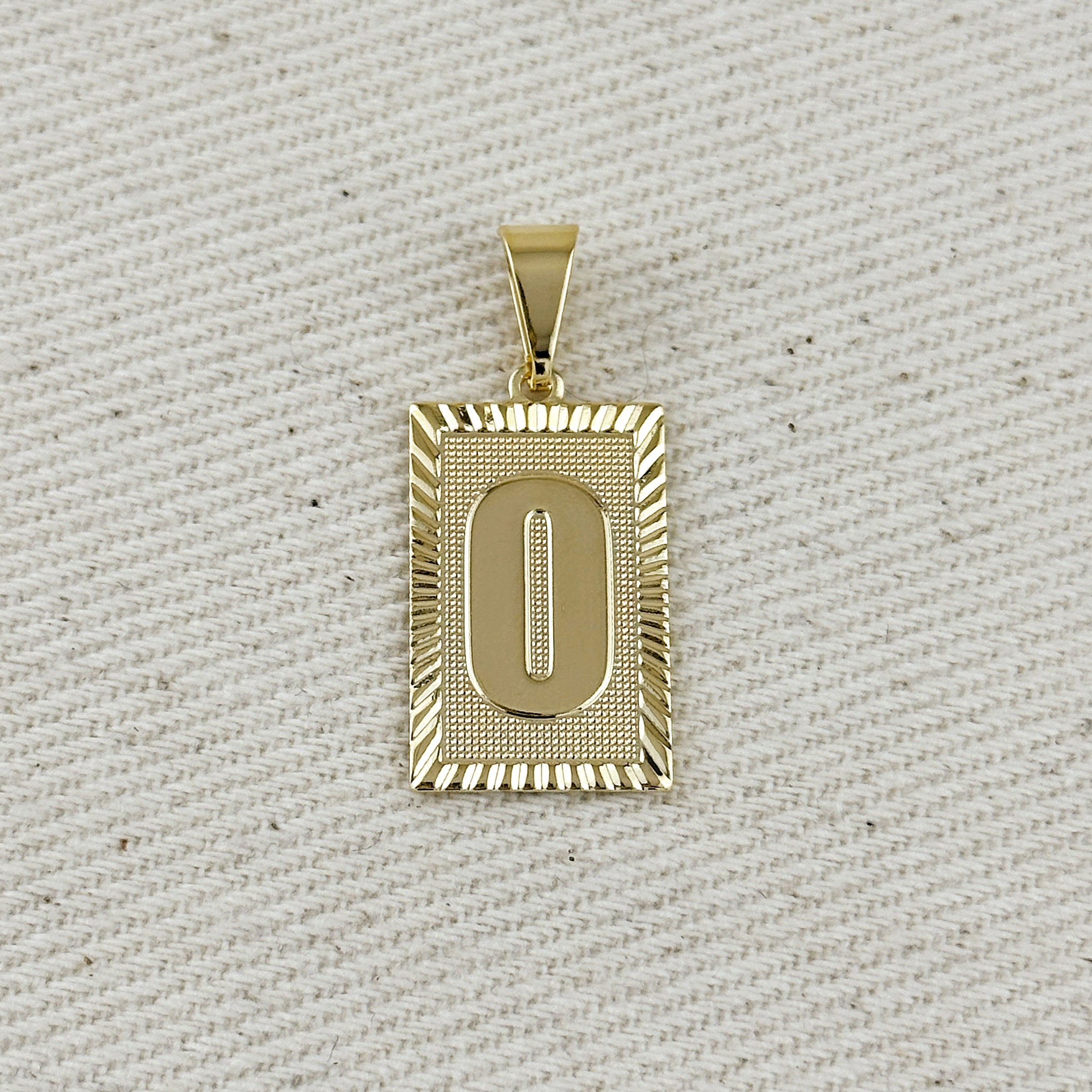 Pendant 18k Gold Filled Vintage Diamond Cut Initial Plate