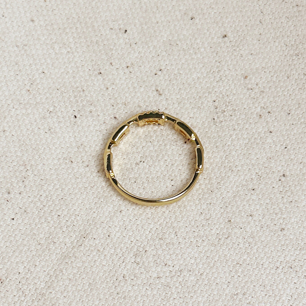 Gold Filled 18k Chain Link CZ Ring