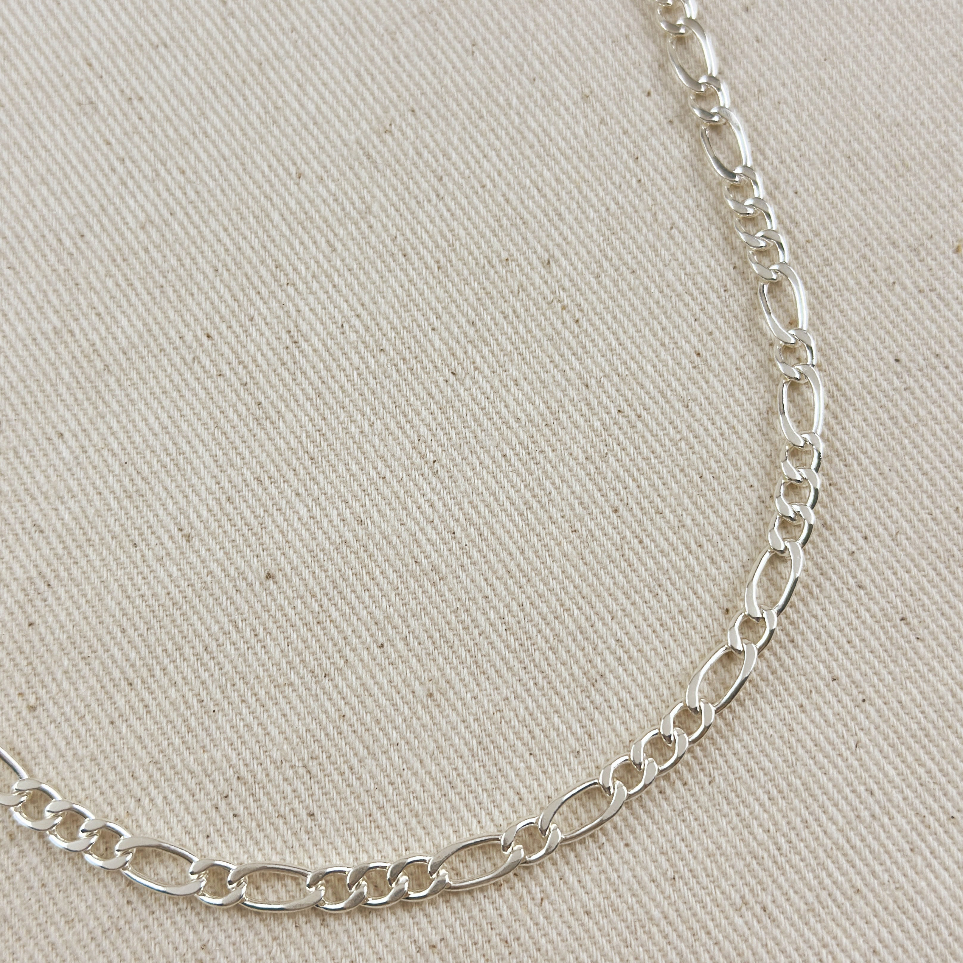 Sterling Silver 5.2mm Figaro 3x1x1 Chain