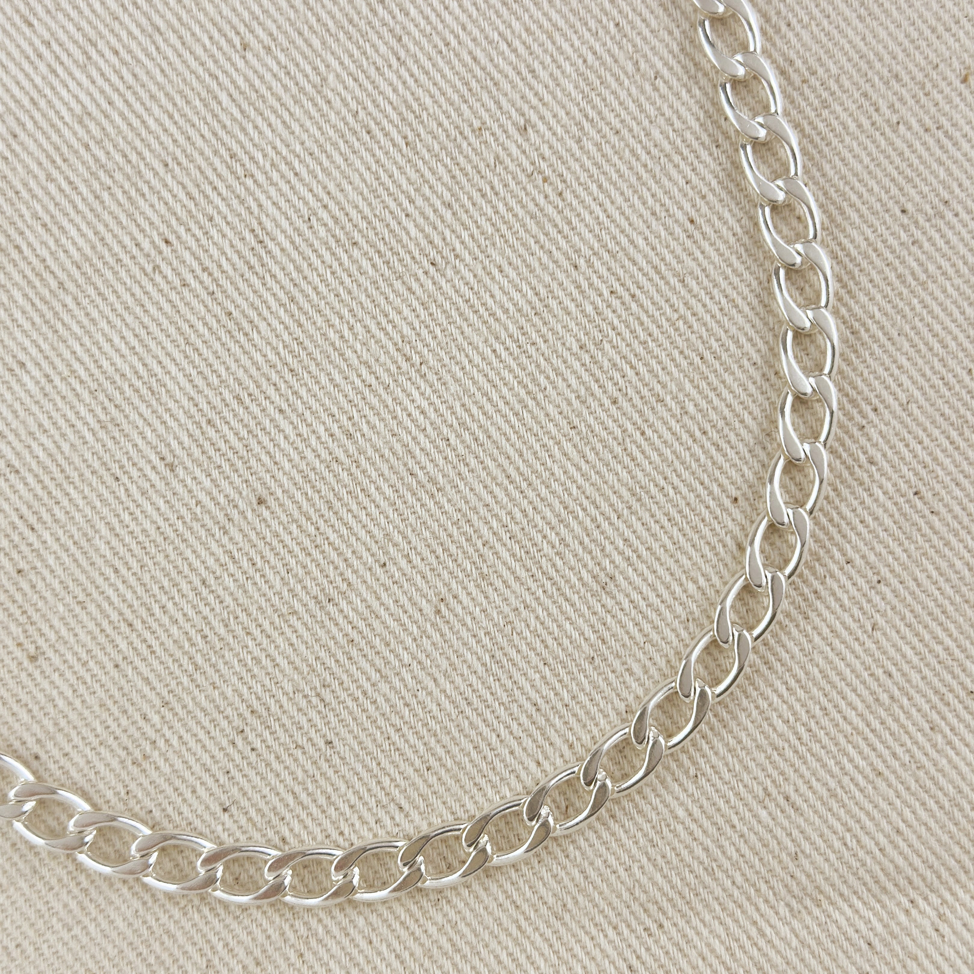 Silver Sterling Curb Chain 6.2mm