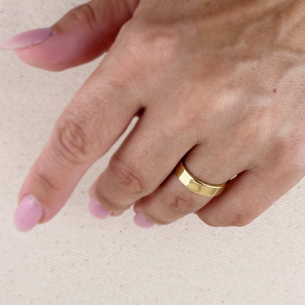 Ring 18k Gold Filled Polished Flat Band