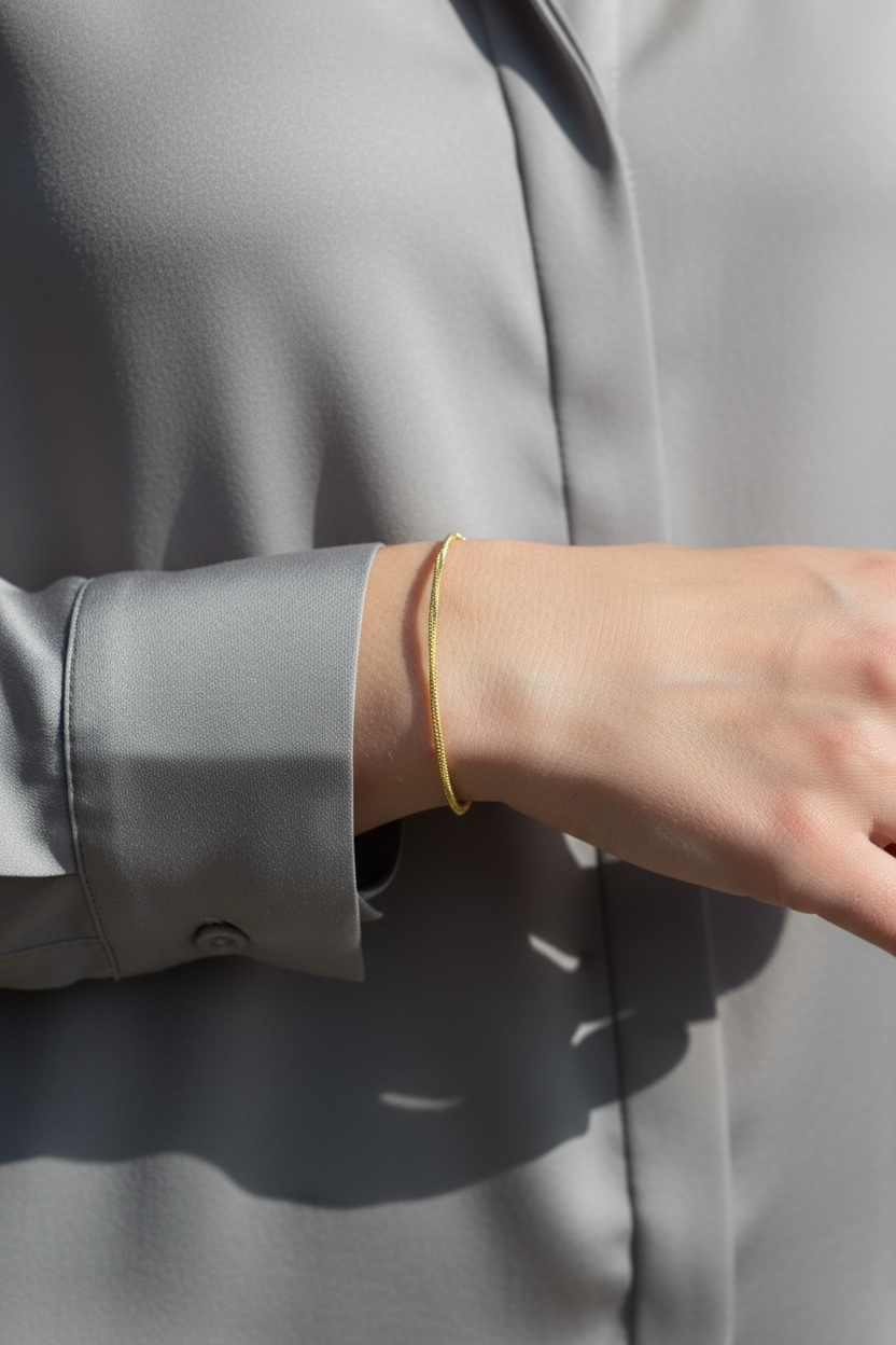 Gold Filled 18k 2mm Square Rope Chain Bracelet