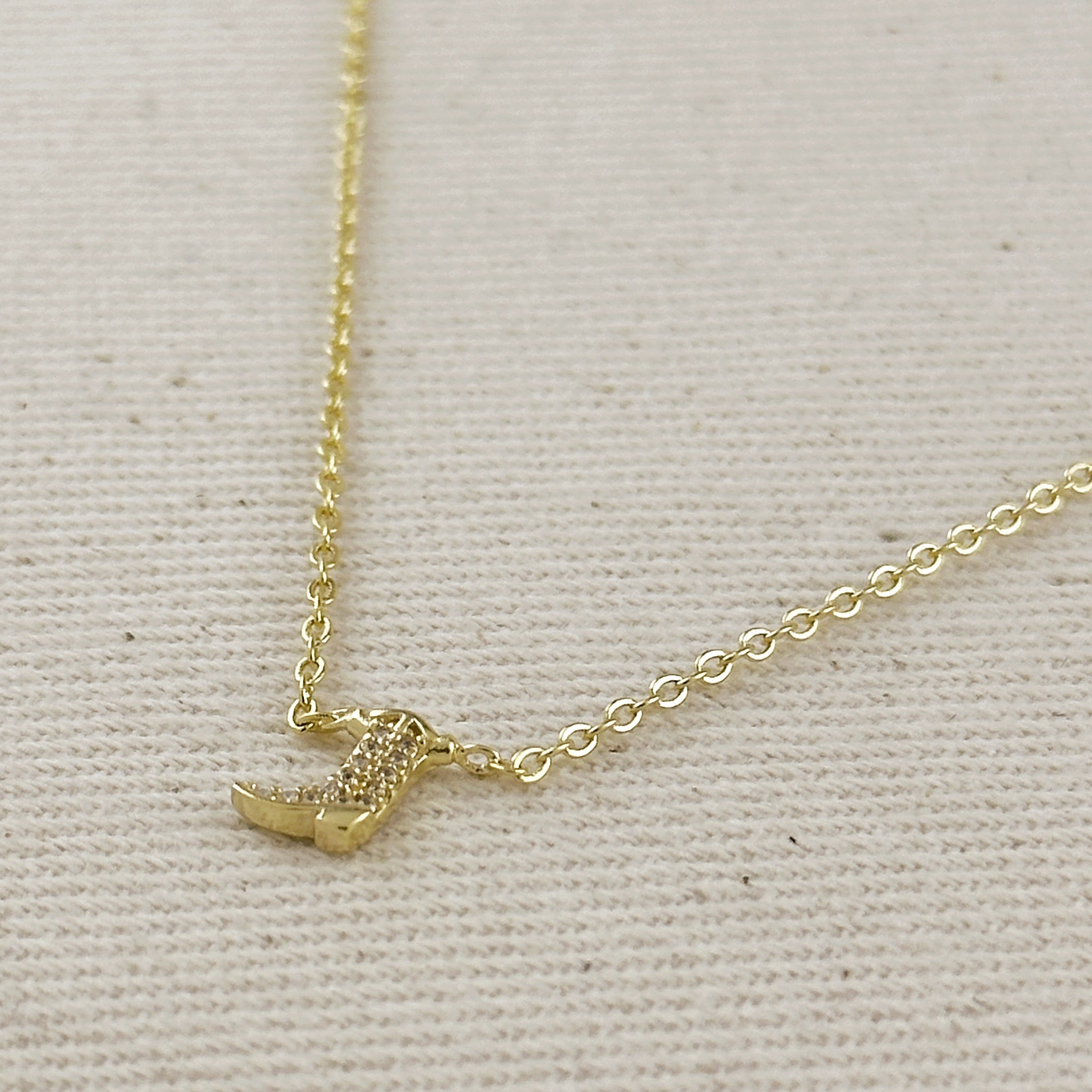 Filled 18k Gold Mini Cowgirl Boot Necklace