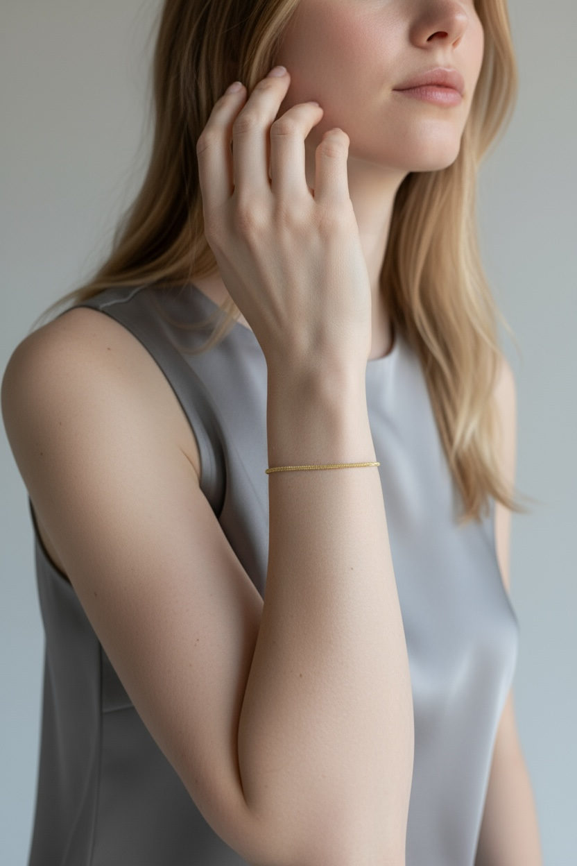 Gold Filled 18k 2mm Square Rope Chain Bracelet