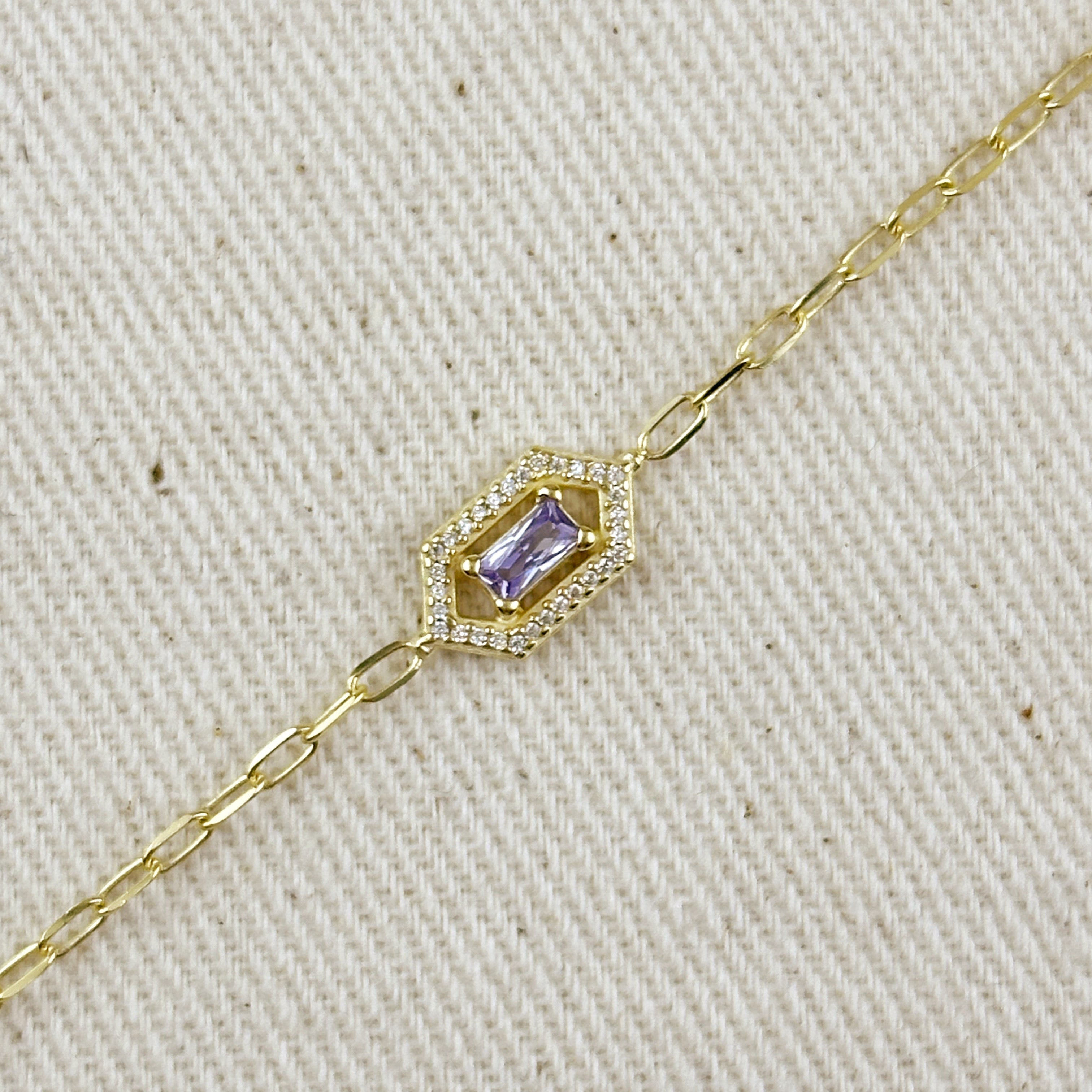 Gold Vermeil 18k Fancy Birthstone Bracelet