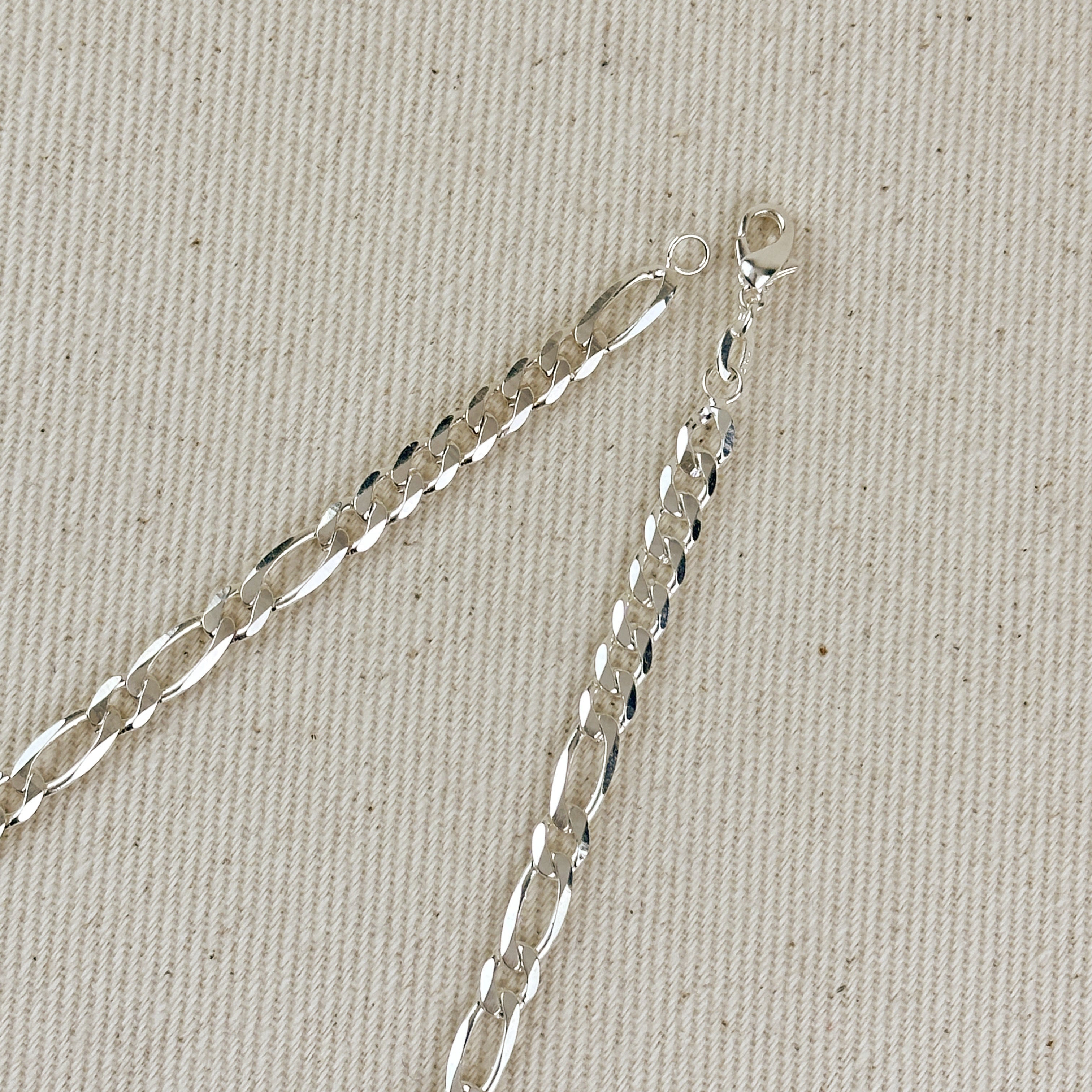 Sterling Silver 4.8mm Figaro 7x1x1 Chain