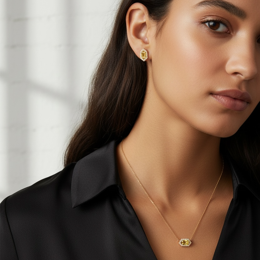 Birthstone Baguette Stud Earrings in 18K Gold Vermeil – Dainty Personalized Gift