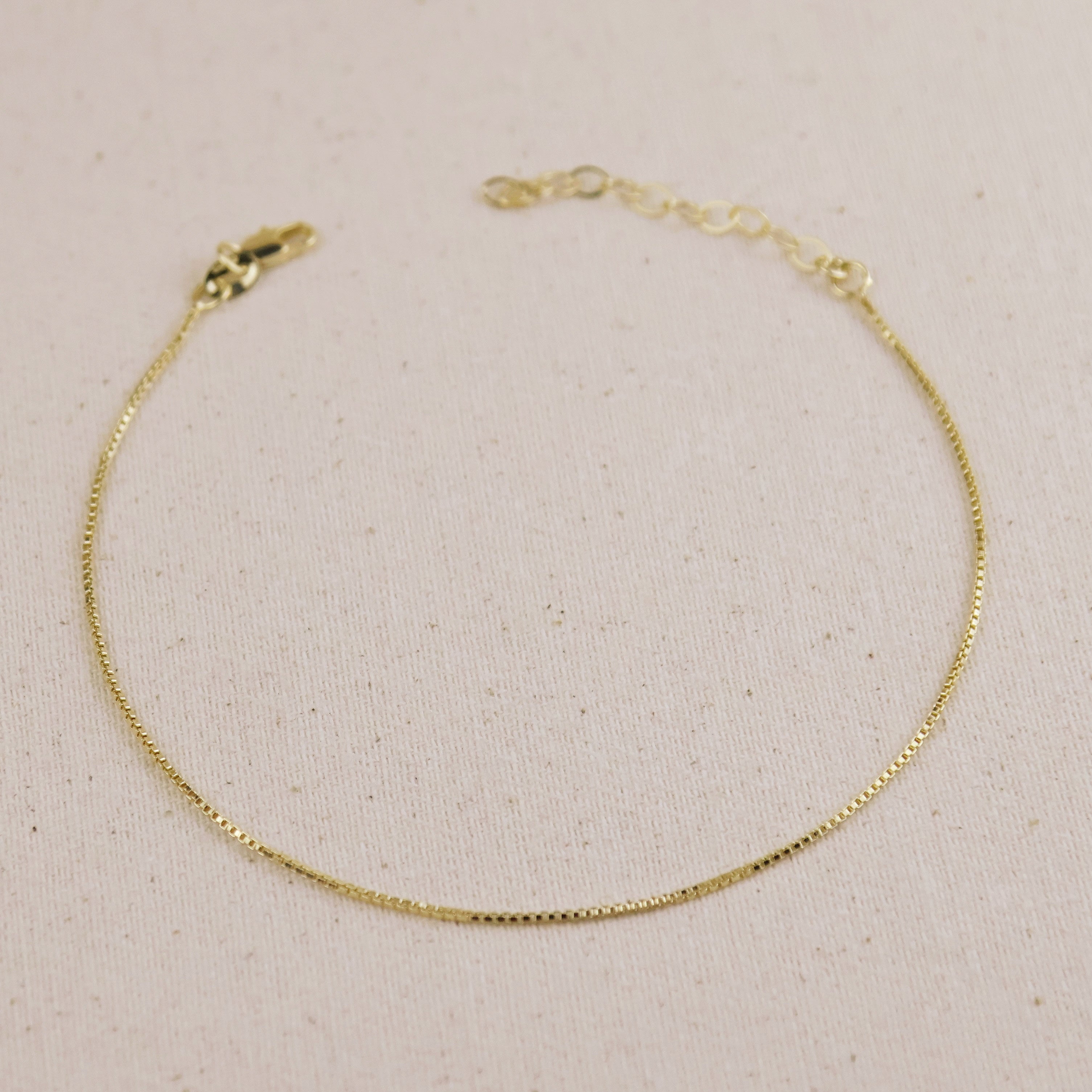 Box Anklet 18k Gold Filled 1mm