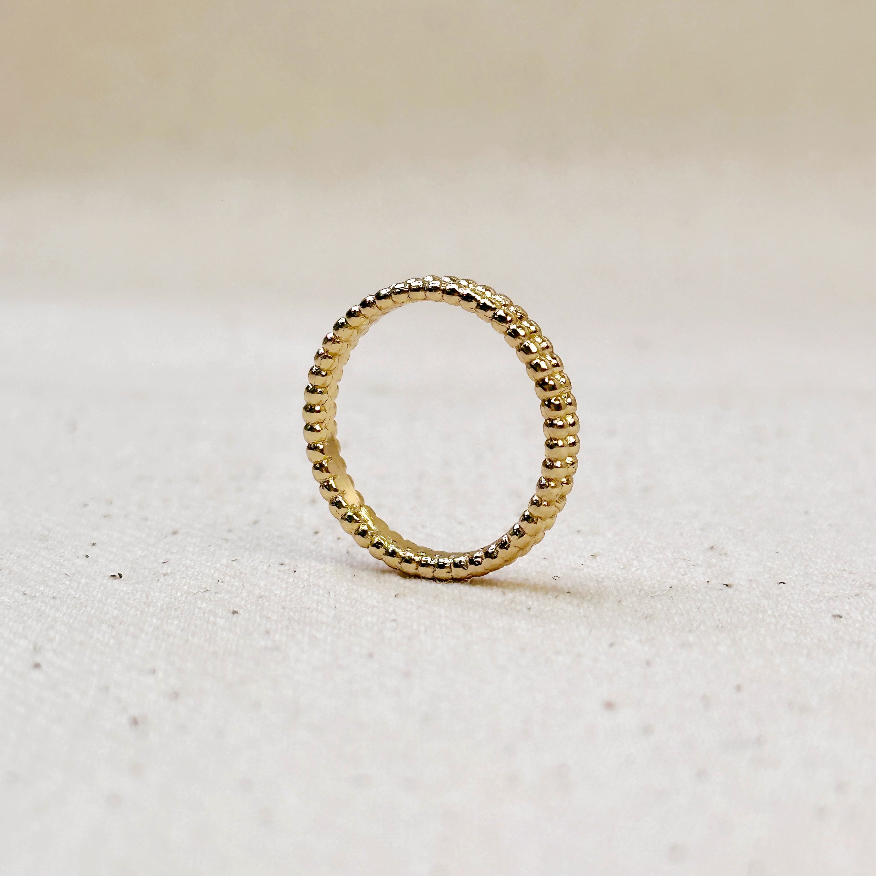 18k Gold Filled Beaded Double Band Ring