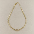 Gold Filled 18k Cubic Zircon Accent Mariner Choker Necklace