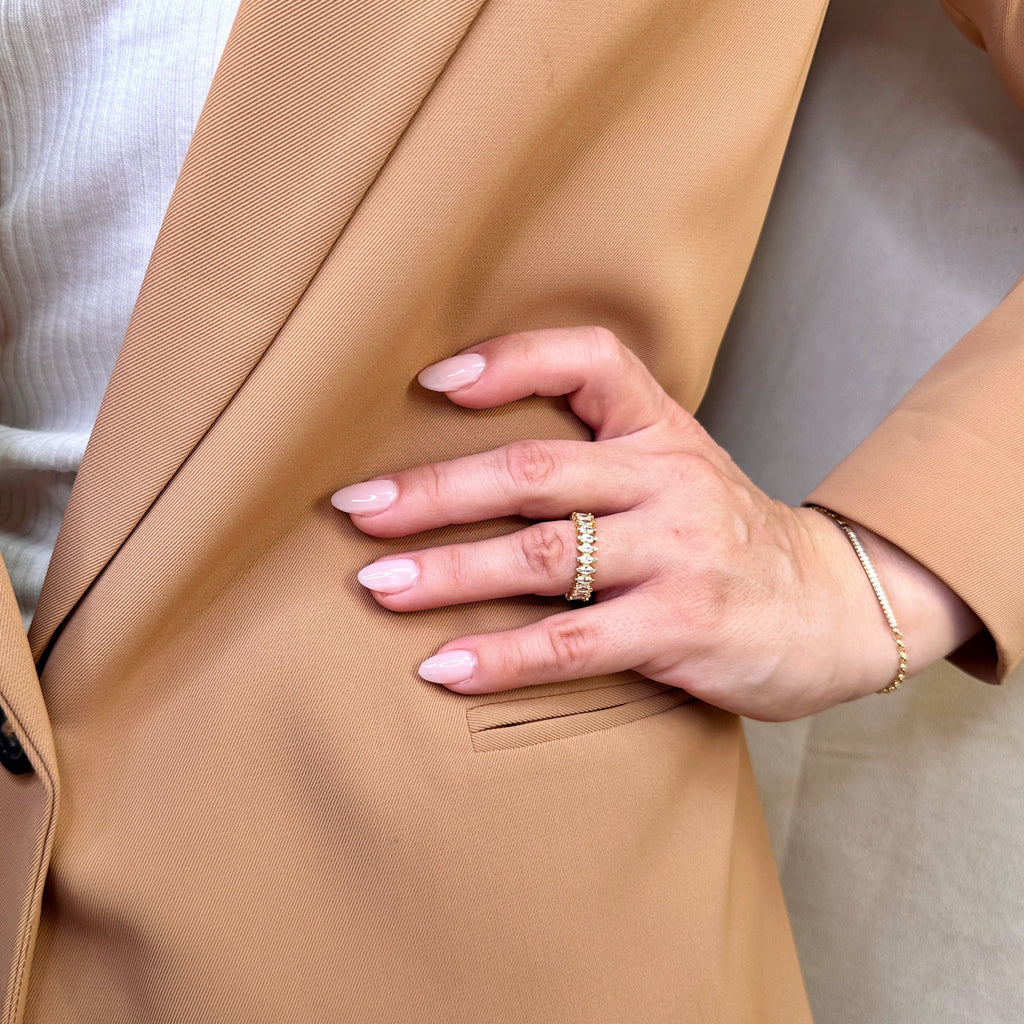 Gold Filled 18k Marquise Eternity Band Ring