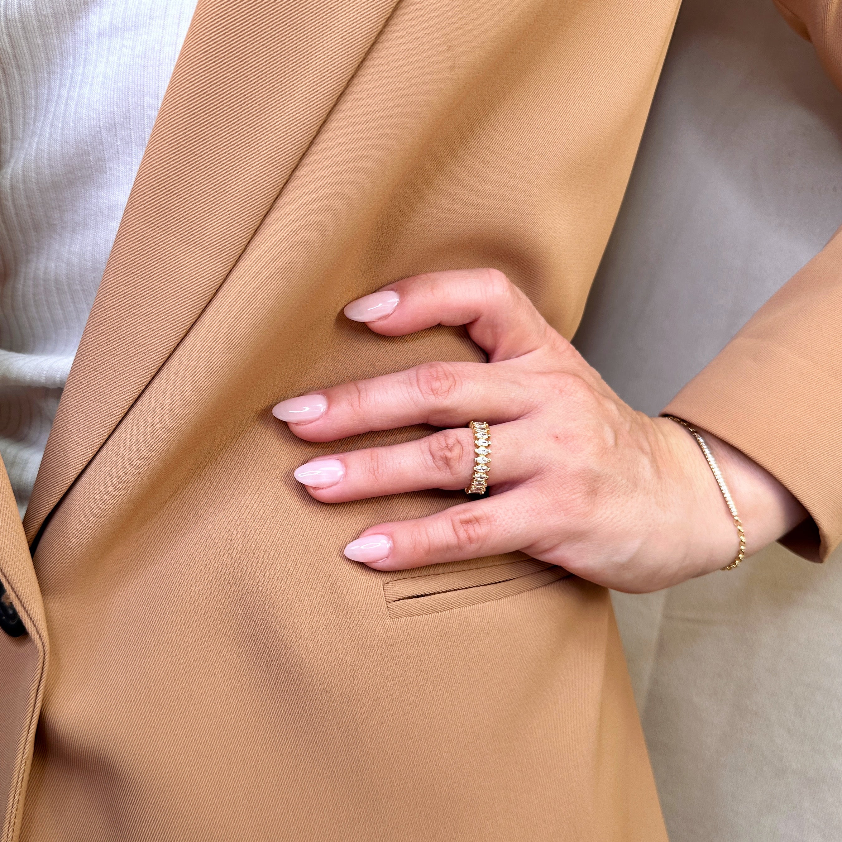 Gold Filled 18k Marquise Eternity Band Ring