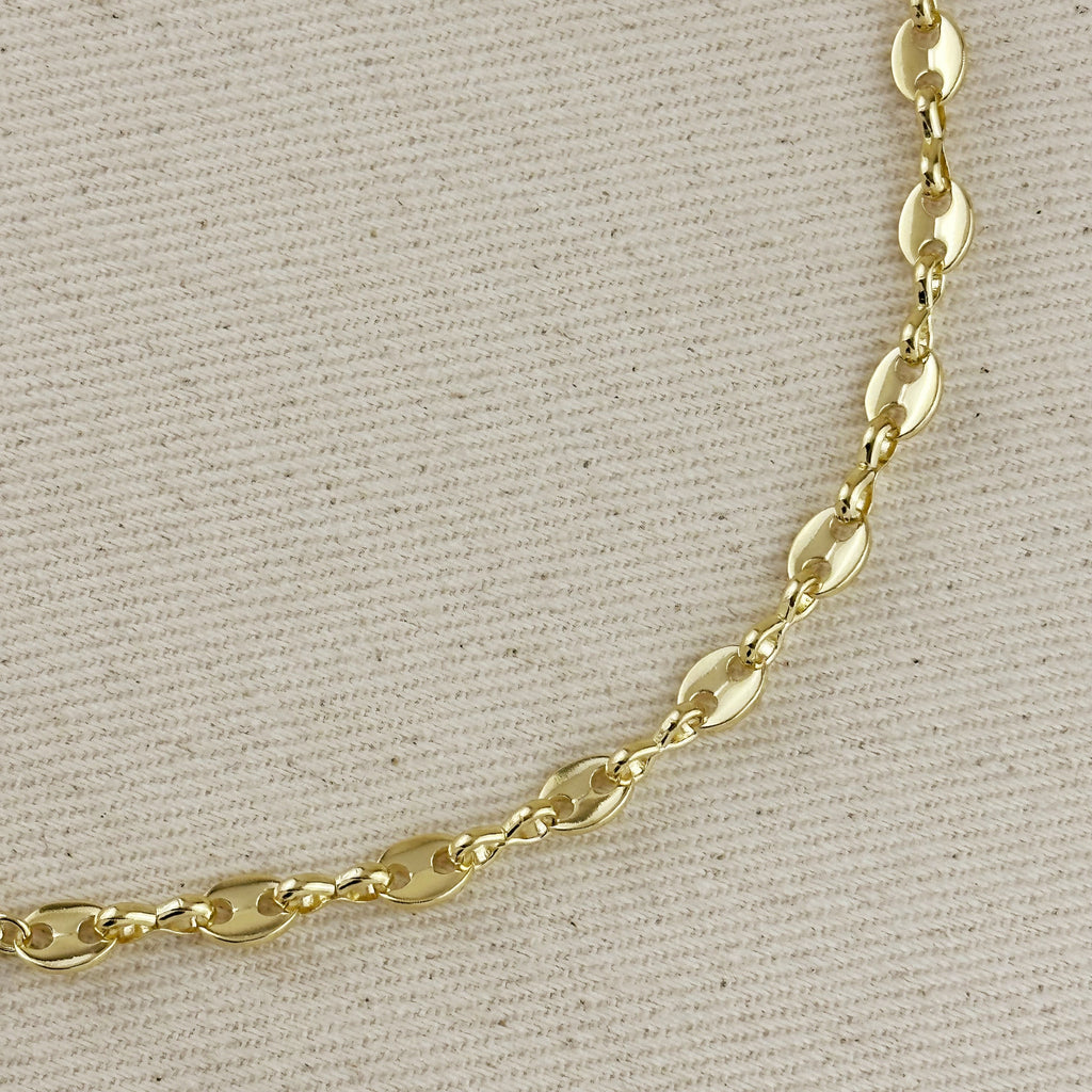 Gold Filled 18k Cubic Zircon Accent Mariner Choker Necklace