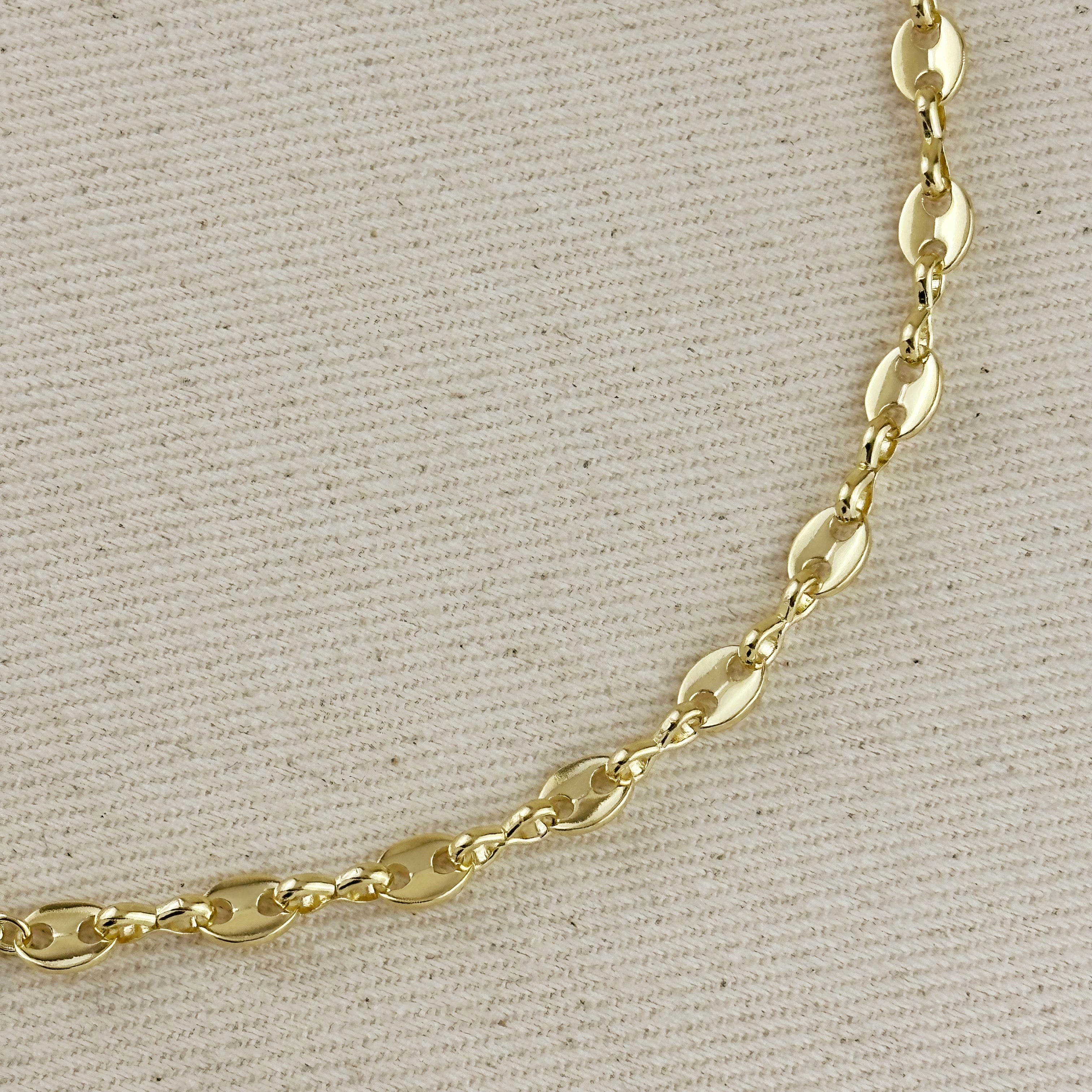Gold Filled 18k Cubic Zircon Accent Mariner Choker Necklace