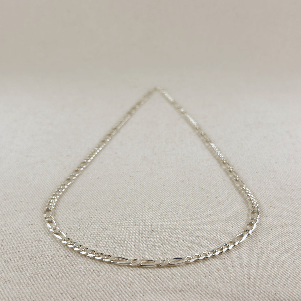 Sterling Silver 4.8mm Figaro 7x1x1 Chain