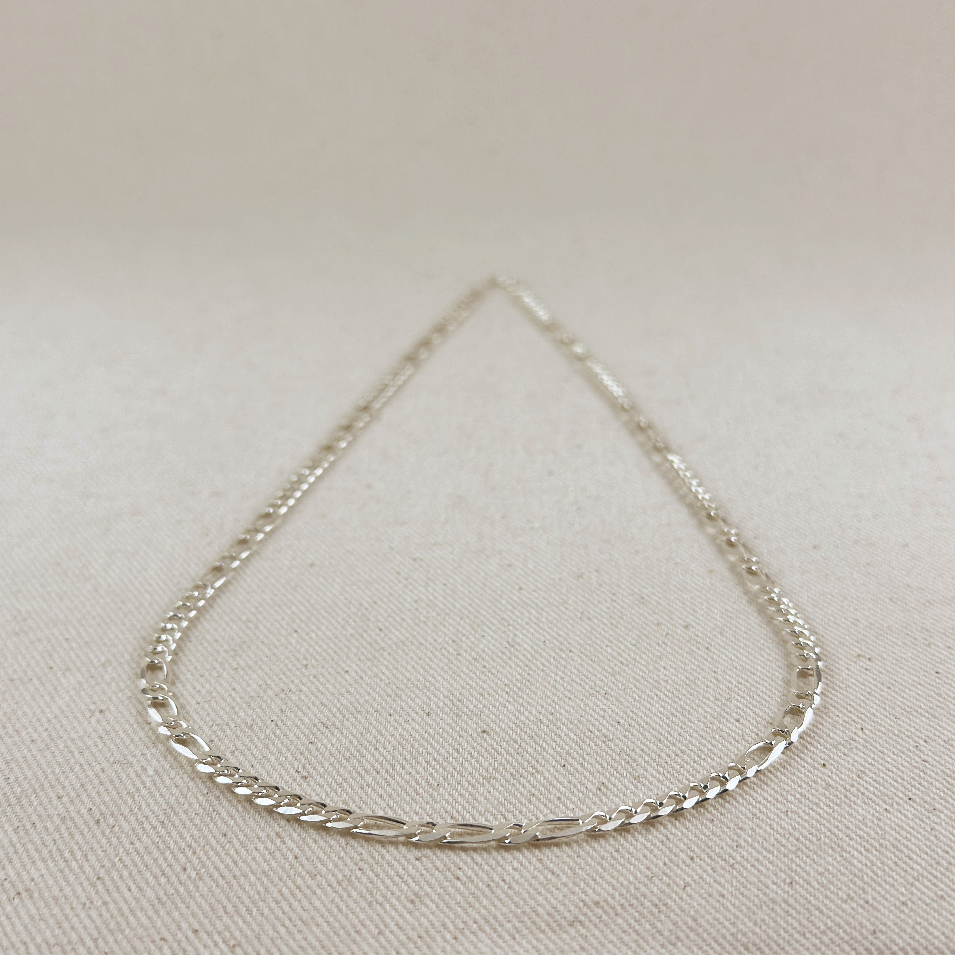 Sterling Silver 4.8mm Figaro 7x1x1 Chain